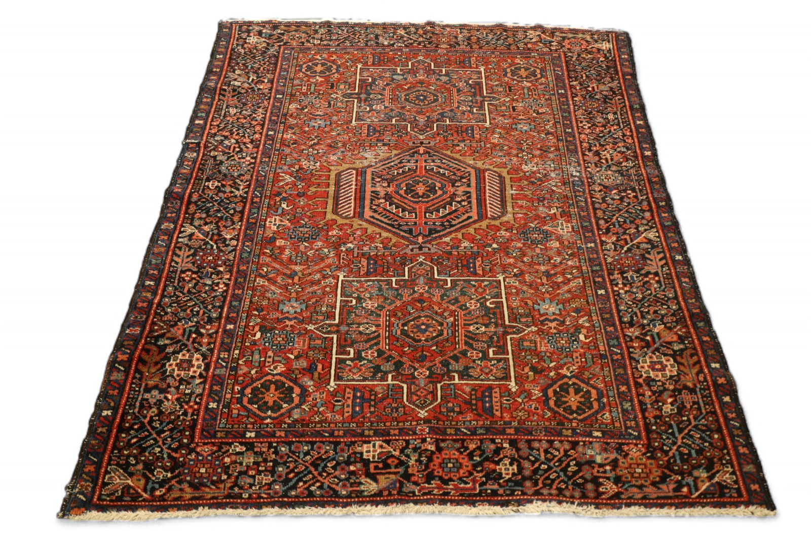 APPROX 56" x 73" HANDMADE WOOL RUG (1 of 4)