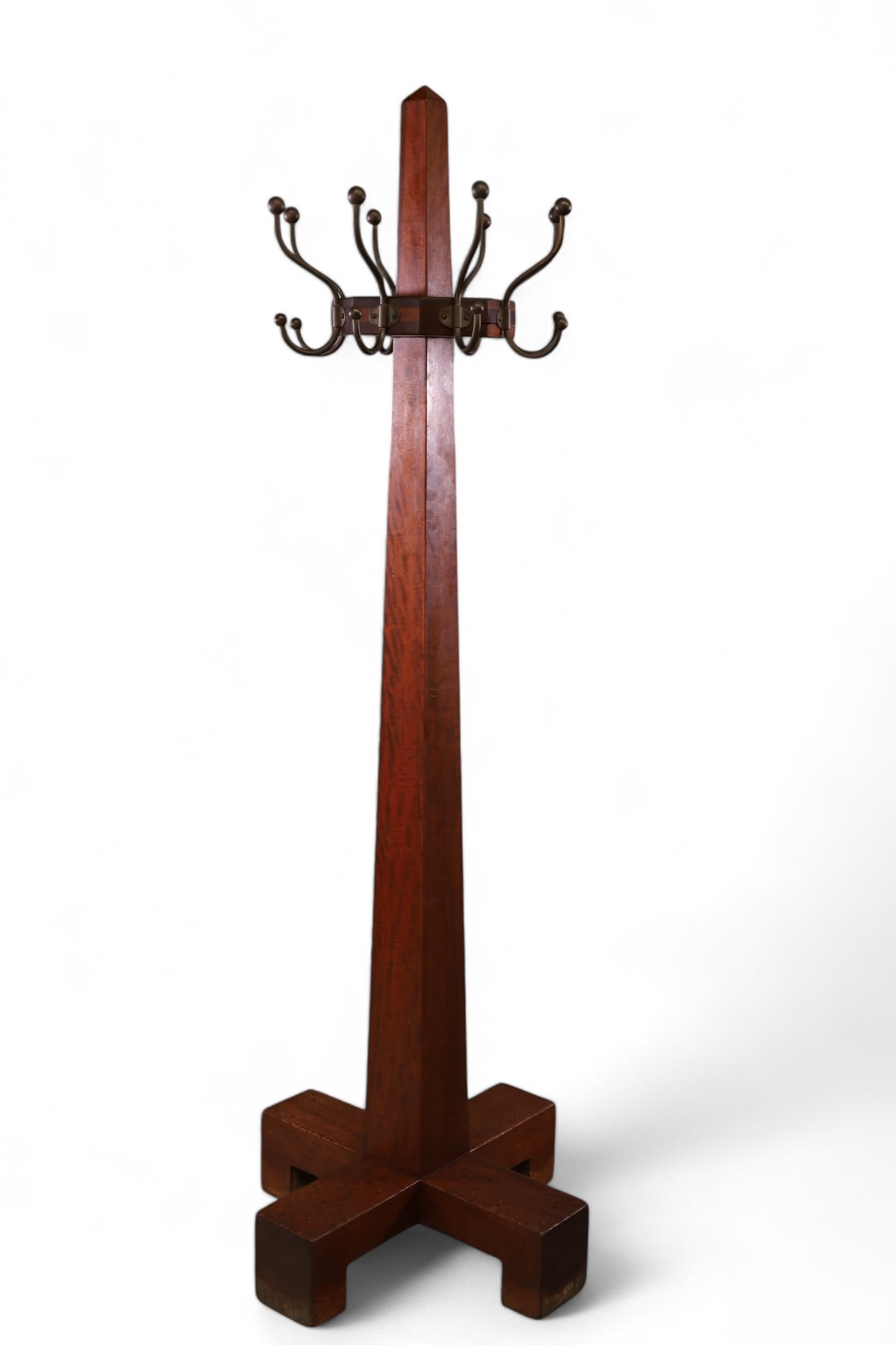 LARGE ANTIQUE REVOLVING MAHOGANY HAT RACK (1 of 3)