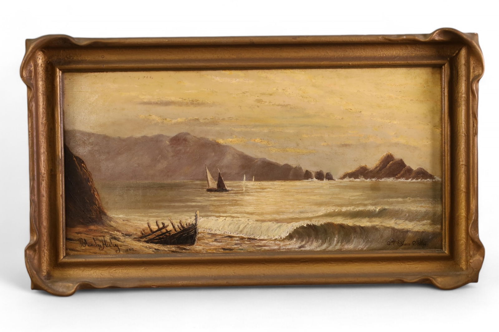 1885 SEASCAPE OIL PAINTING (1 of 4)