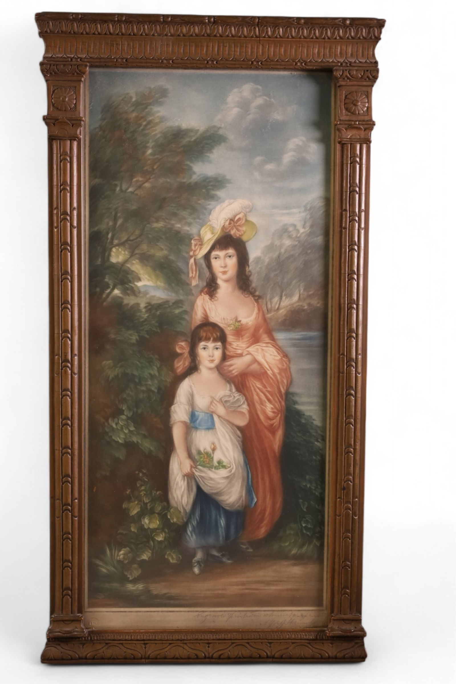 ANTIQUE FRENCH FRAMED COLORED PRINT (1 of 3)