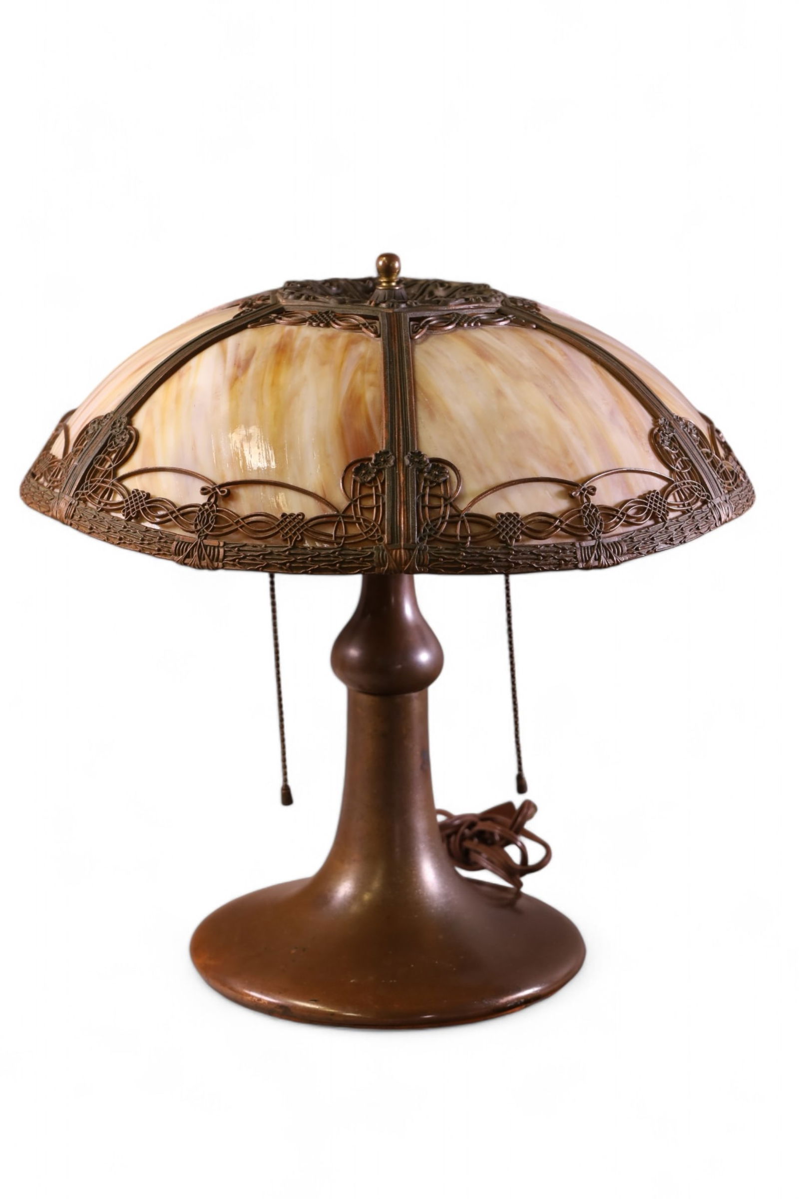 1920'S SLAG GLASS TABLE LAMP (1 of 2)