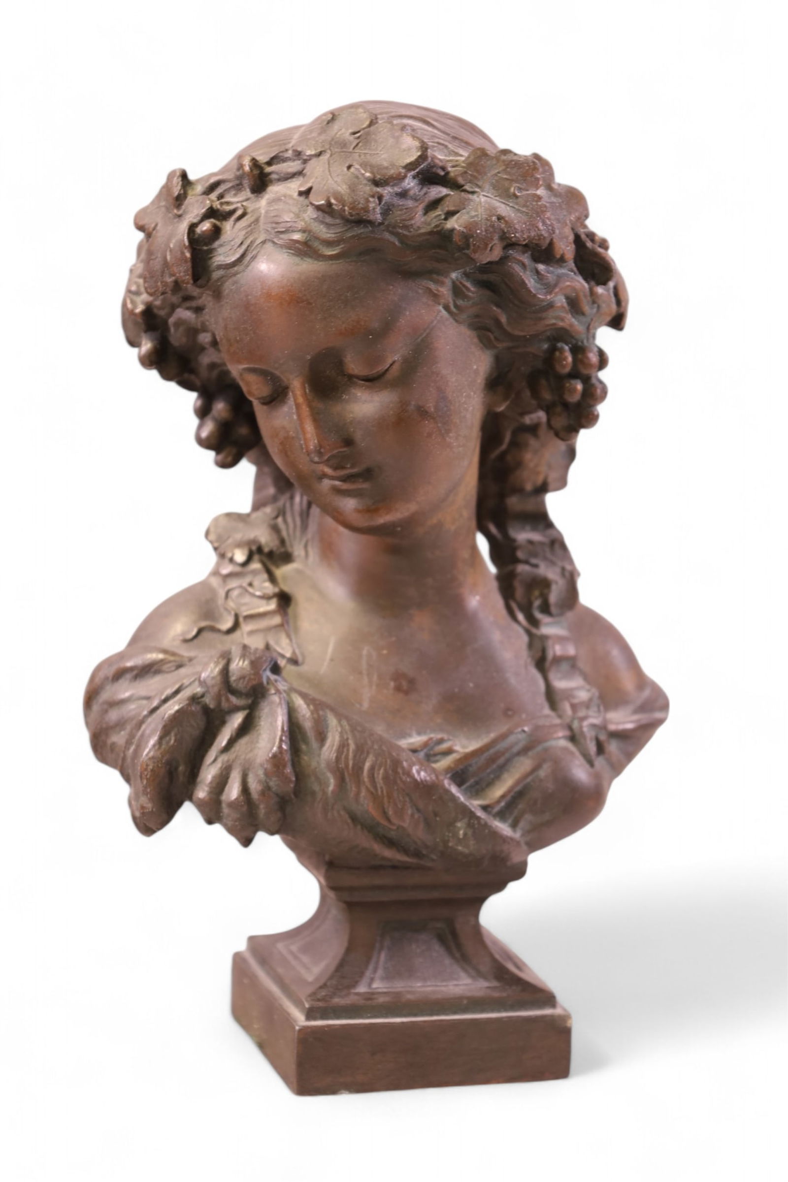 SMALL CAST METAL LADY BUST (1 of 2)