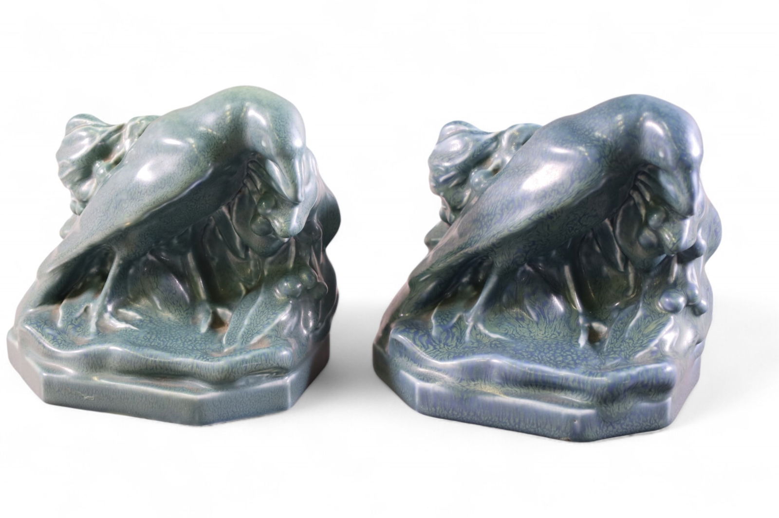 PAIR OF 1927 ROOKWOOD BOOKENDS (1 of 6)