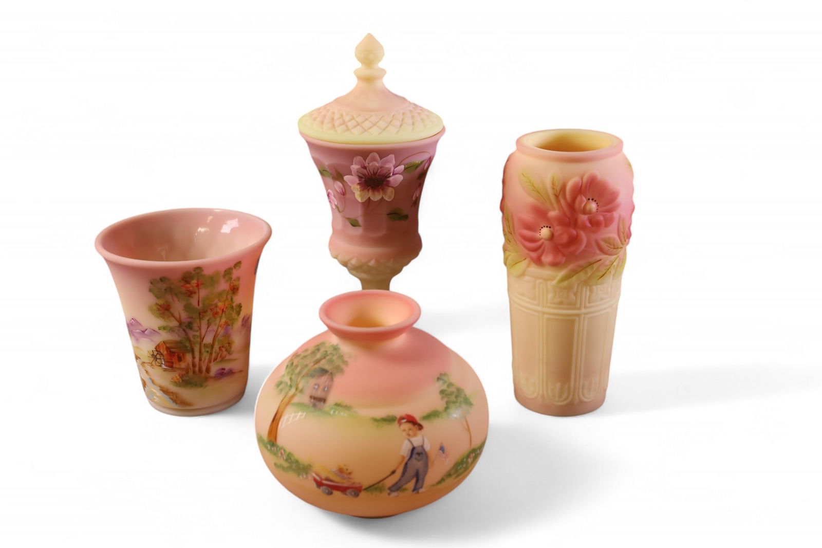 4 PIECES OF FENTON BURMESE (1 of 6)