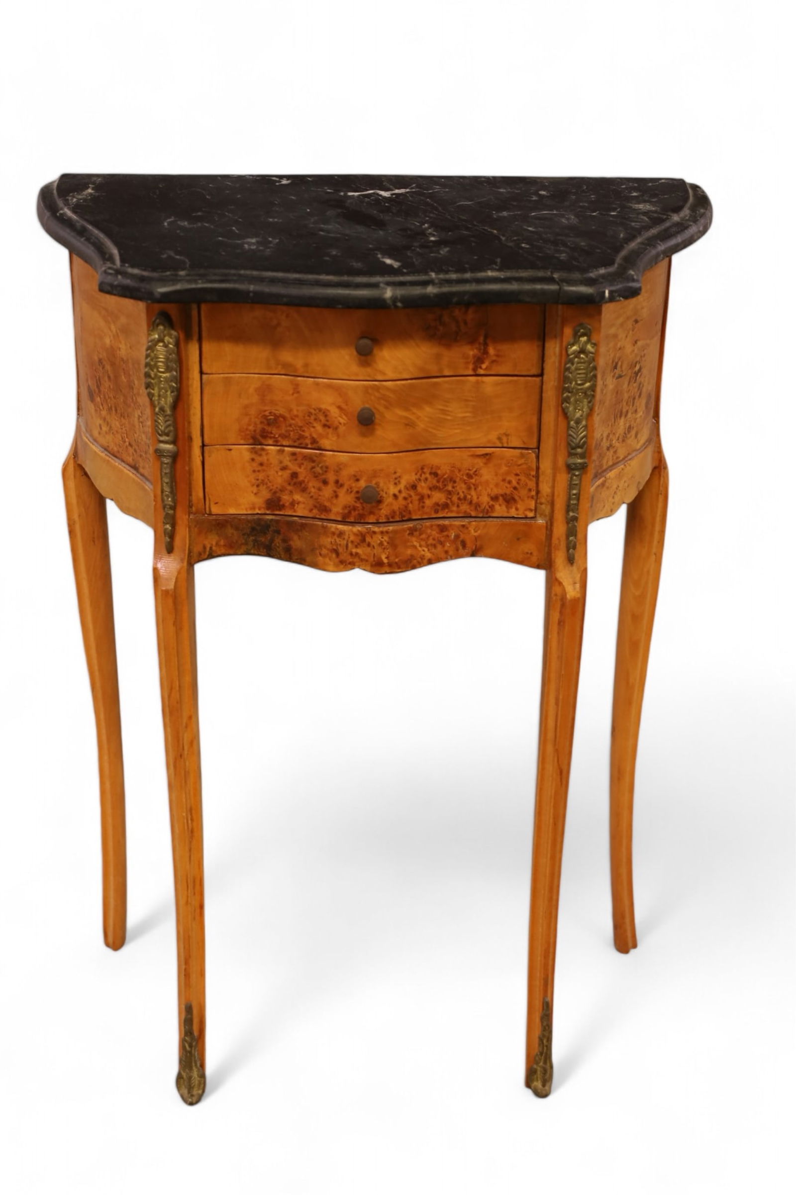 MARBLE TOP FRENCH STYLE END TABLE (1 of 3)