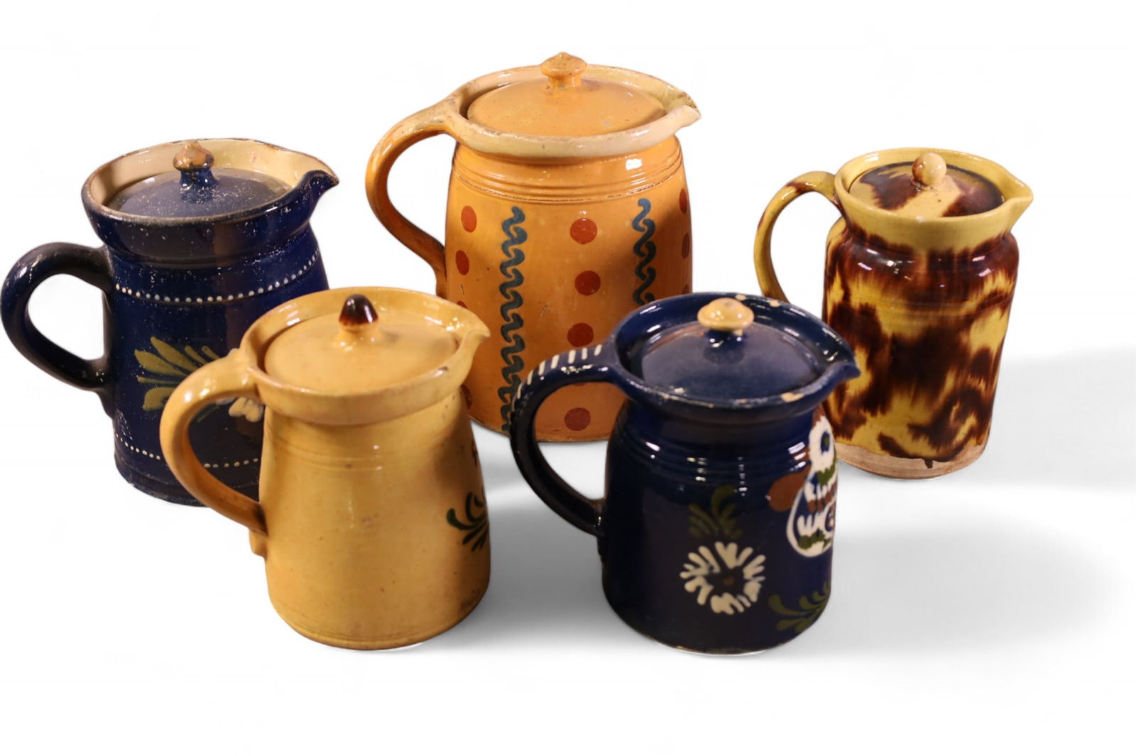 5 FRENCH POTTERY PITCHERS (1 of 6)
