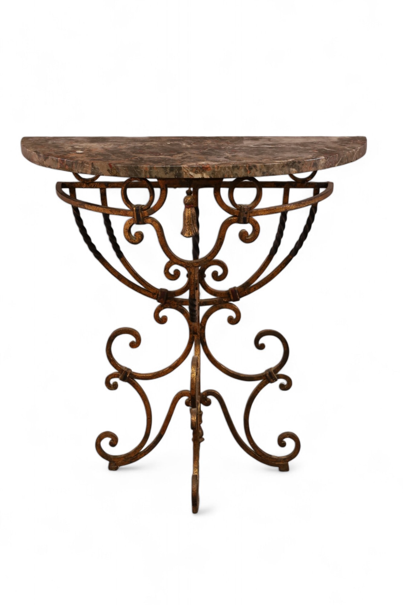 MARBLE TOP IRON BASE CONSOLE TABLE (1 of 3)