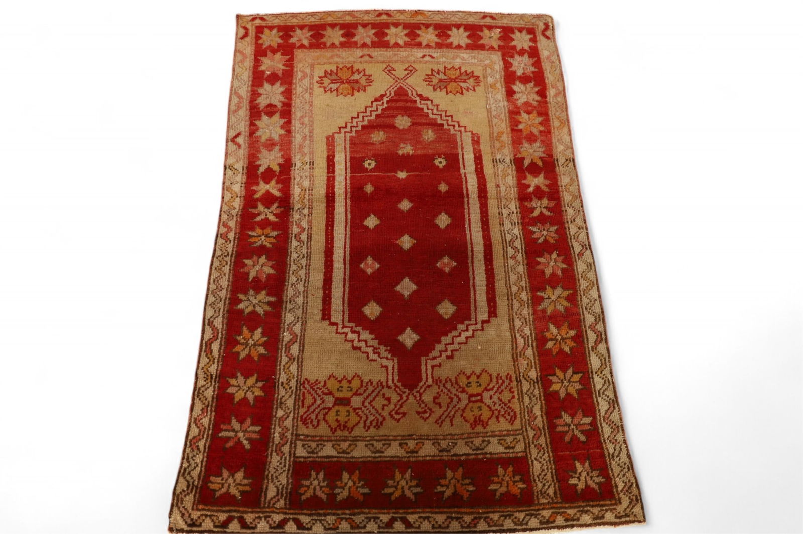 APPROX 4' 2" x 2' 9" HANDMADE WOOL RUG (1 of 4)