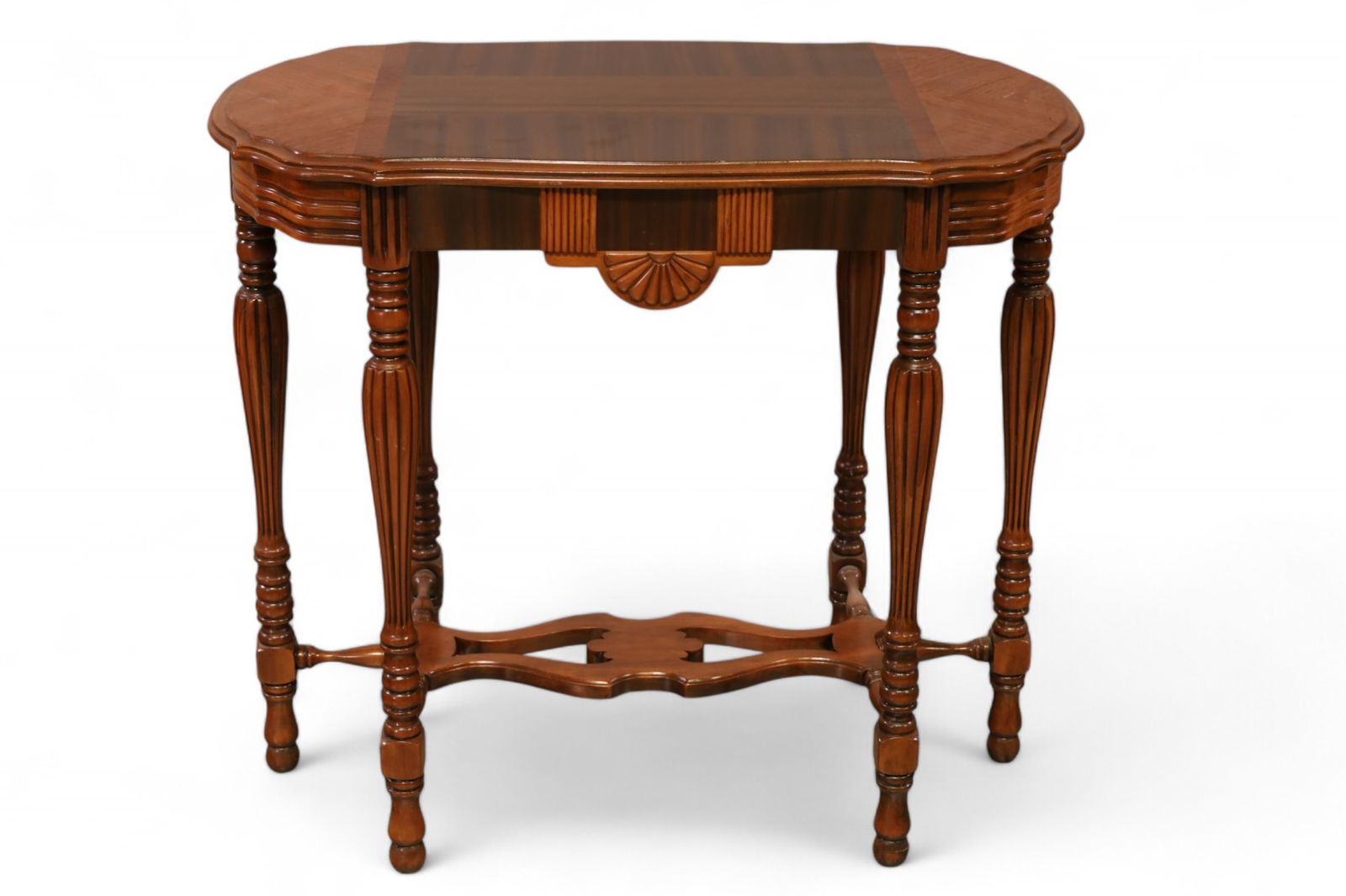 1930'S WALNUT 6 LEGGED LAMP TABLE (1 of 2)