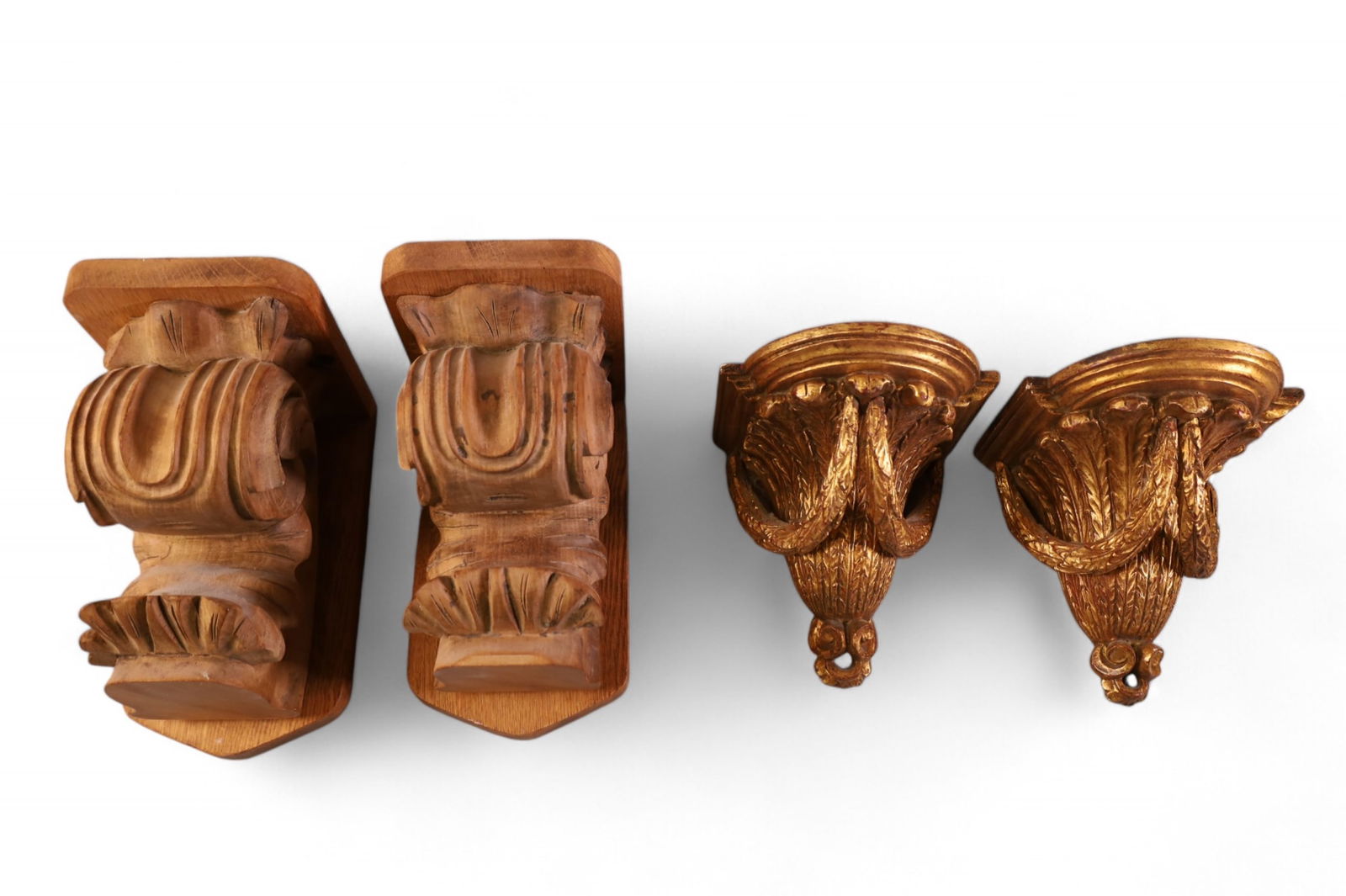 2 PAIR OF WOOD WALL SHELVES (1 of 4)