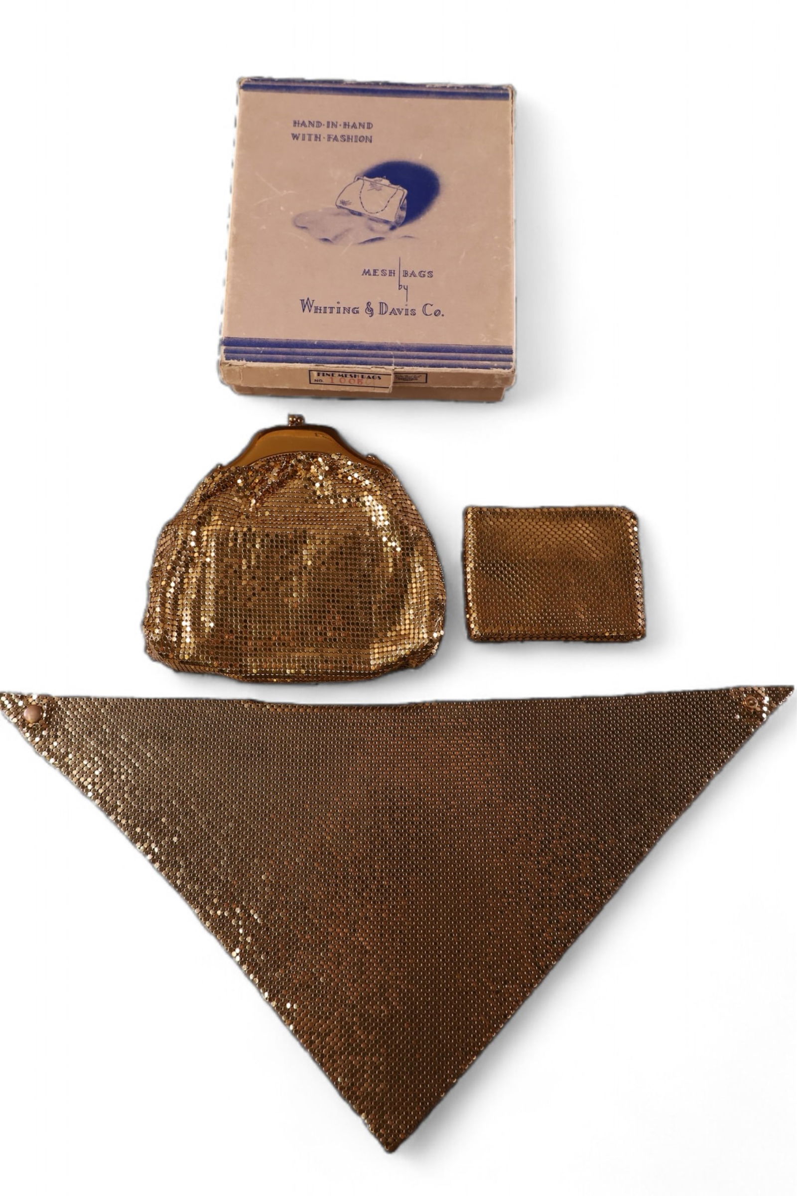 1950s WHITING & DAVIS MESH BAG SET (1 of 4)