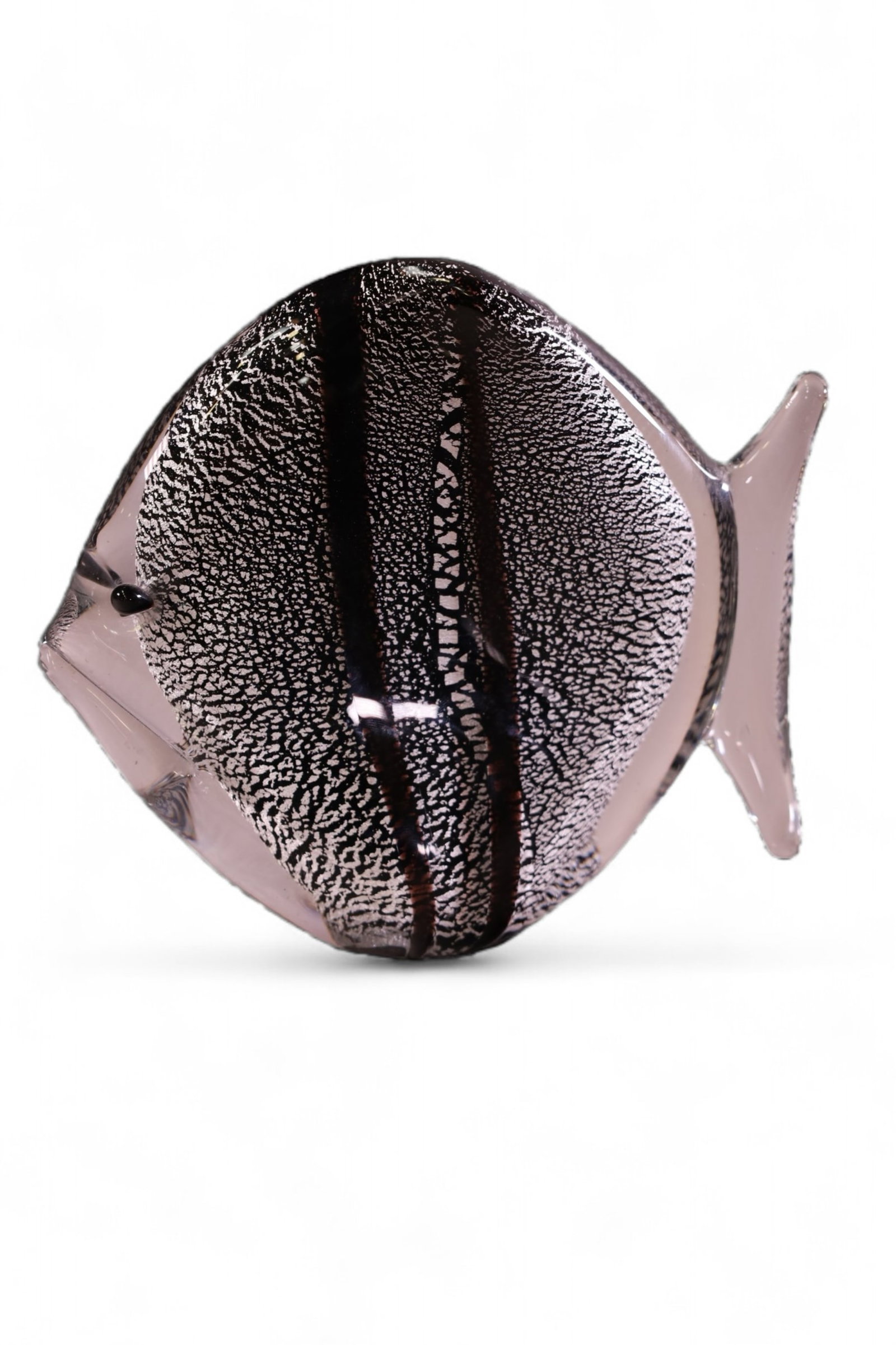 ART GLASS FISH: SIGNED ON BASE, FIN HAS BEEN REPAIRED. 6 1/2" H