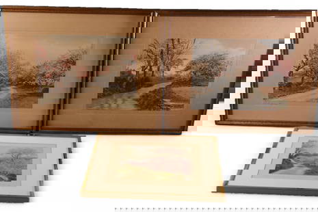 3 WALLACE NUTTING FRAMED PRINTS: FRAMED PRINTS, BY WALLACE NUTTING. 16 1/2" - 21" W