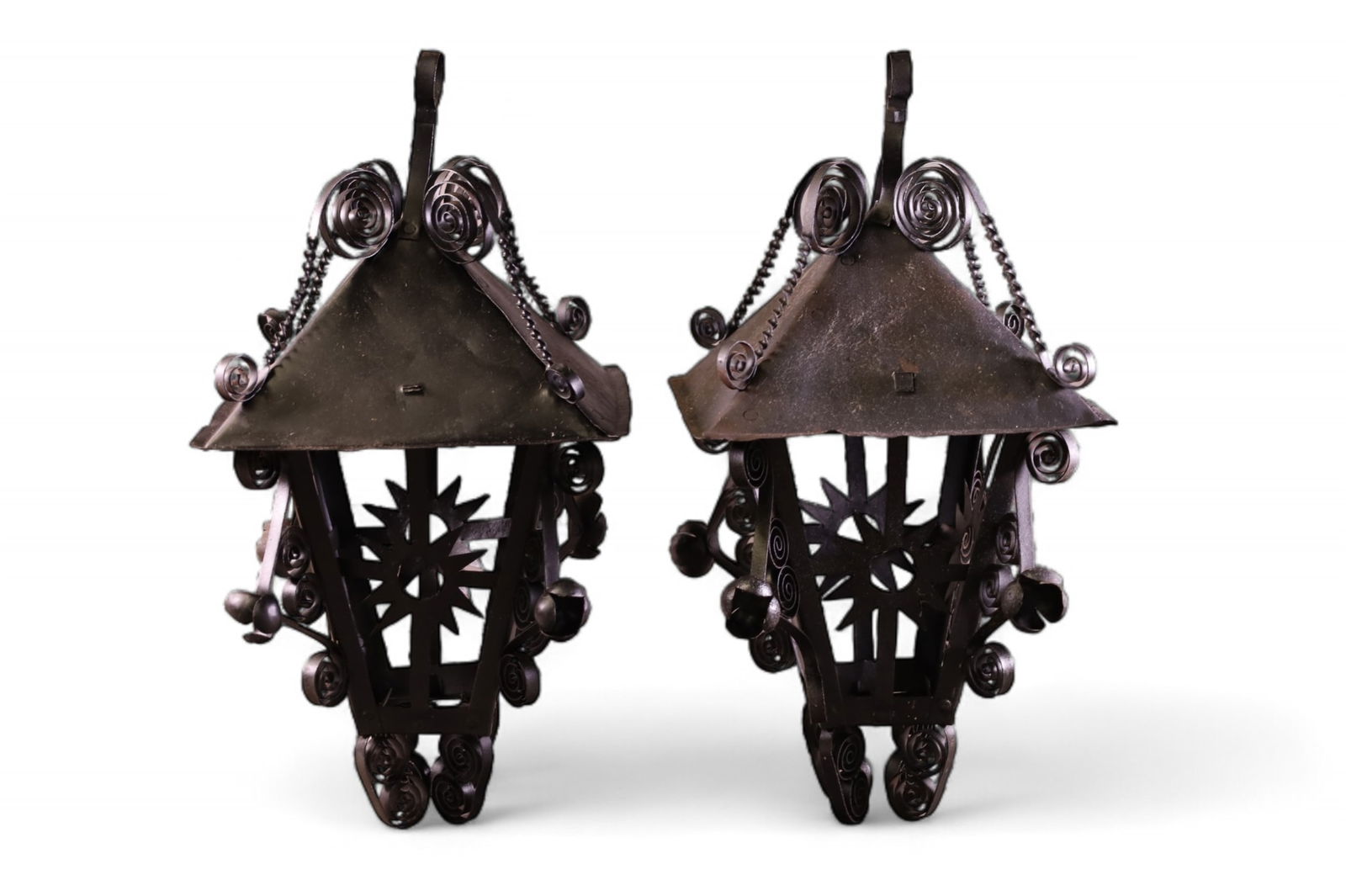 PAIR OF HANDMADE METAL CANDLE SCONCES (1 of 3)