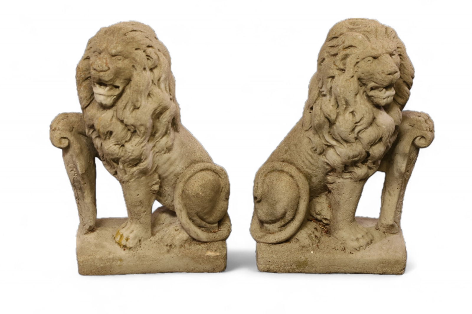 PAIR OF CONCRETE LIONS (1 of 3)