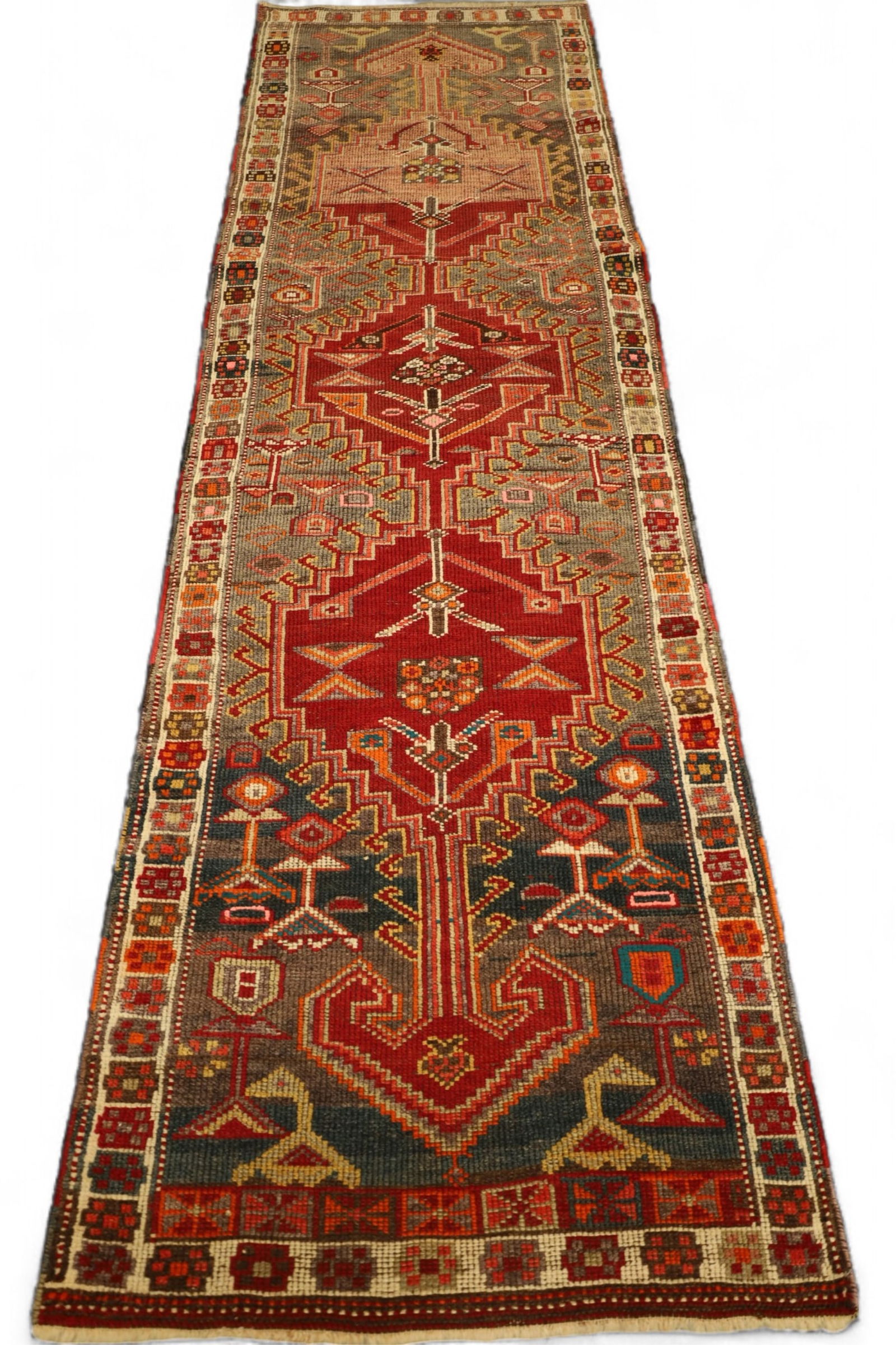 APPROX 10' 6" x 2' 11" HANDMADE WOOL RUG (1 of 4)