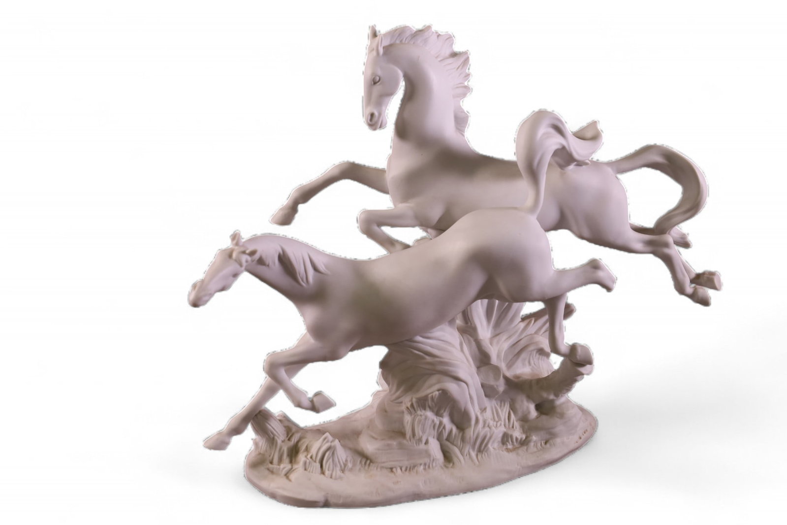 ASIS GALLOPING HORSES FIGURE: LLADRO FIGURE, GALLOPING HORSES. 12" H.