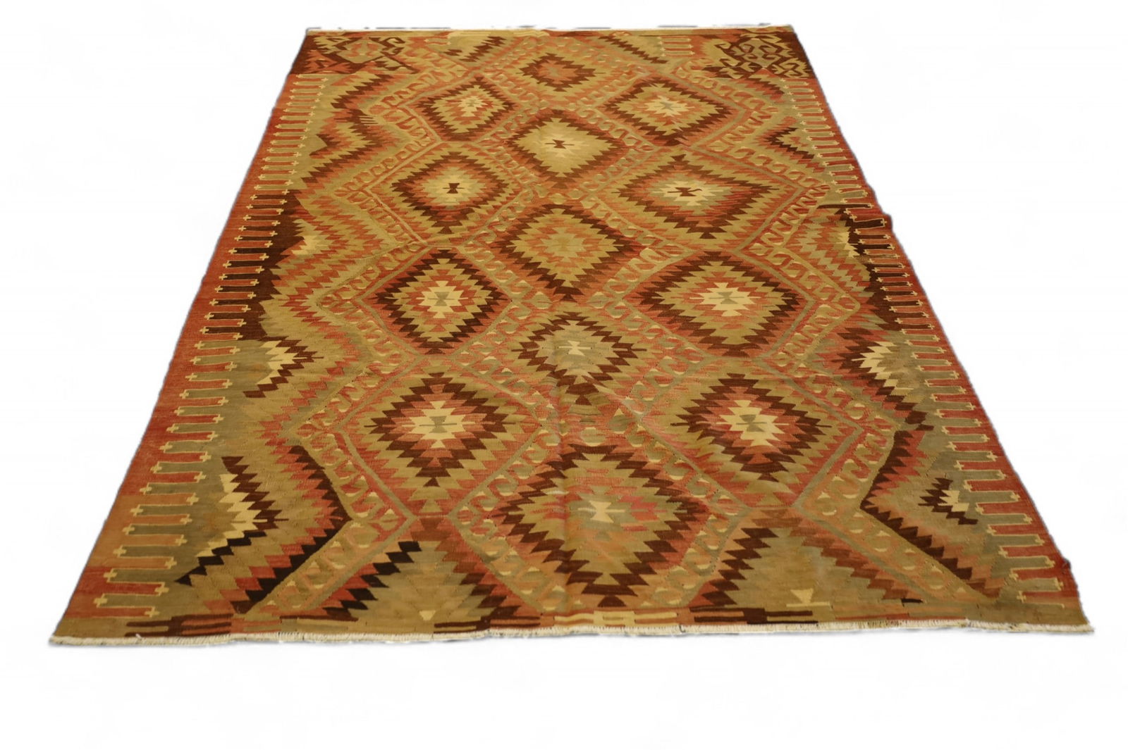 APPROX 8' 10" x 5' 10" HANDMADE WOOL RUG (1 of 3)