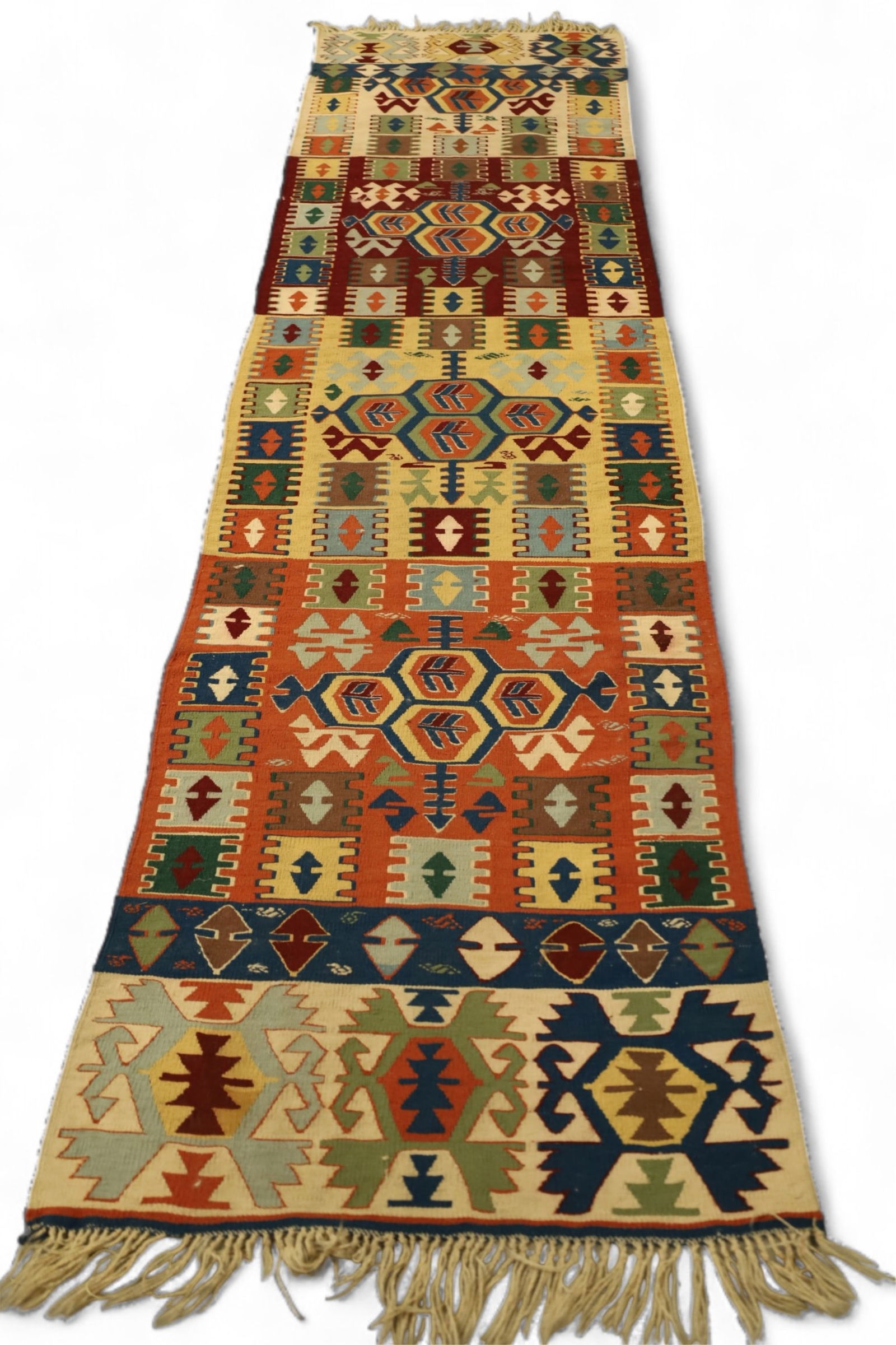 APPROX 10' 2" x 2' 7" HANDMADE WOOL RUG (1 of 3)