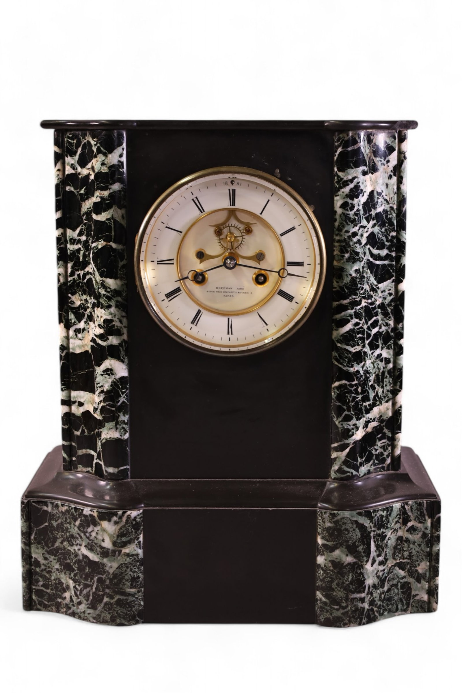ANTIQUE FRENCH MARBLE MANTLE CLOCK (1 of 7)