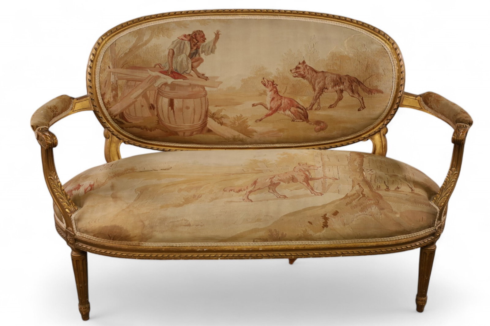 FRENCH TAPESTRY COVERED SETTEE (1 of 4)