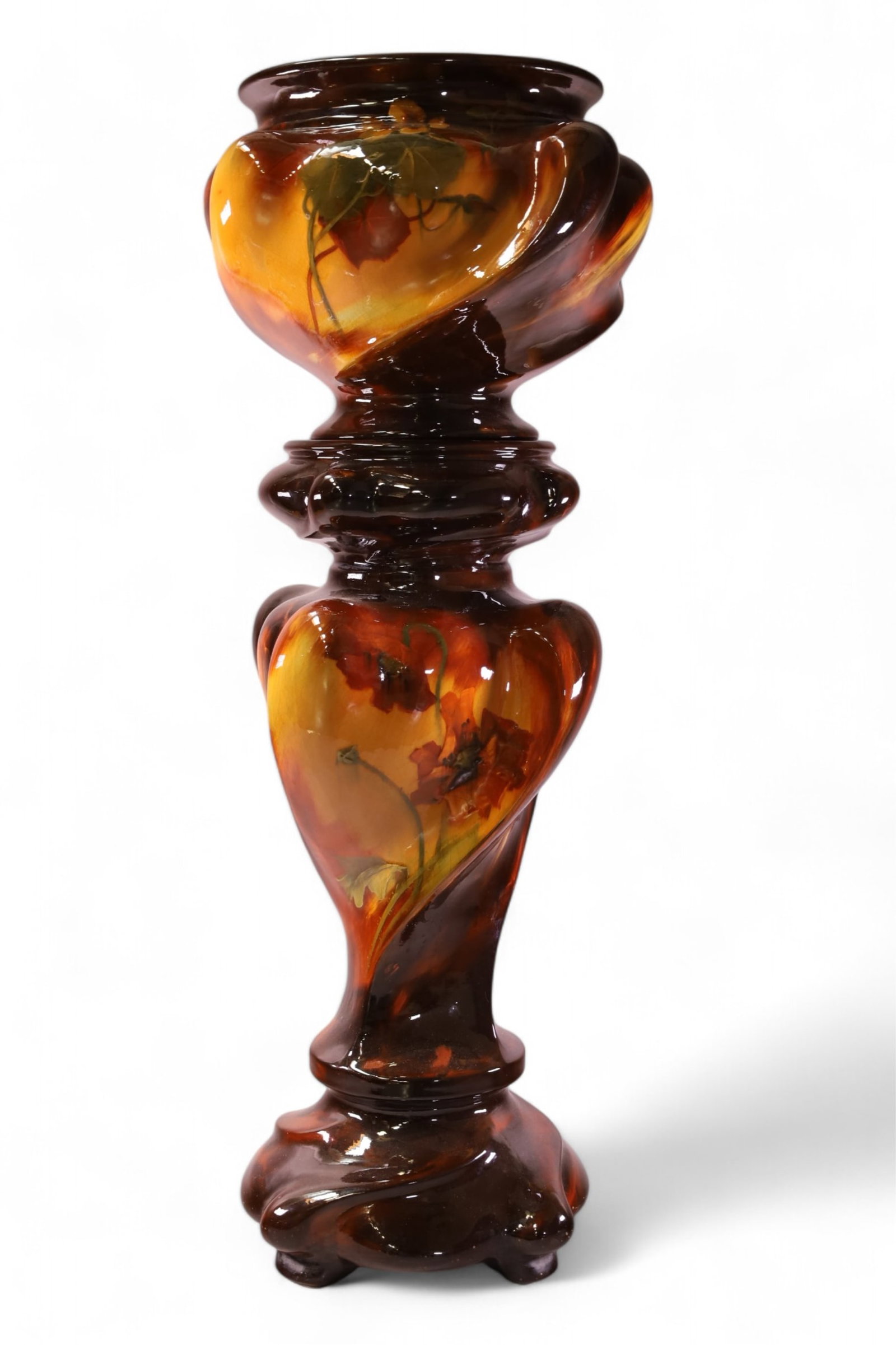 STANDARD GLAZED POTTERY JARDINIERE & PEDESTAL (1 of 3)