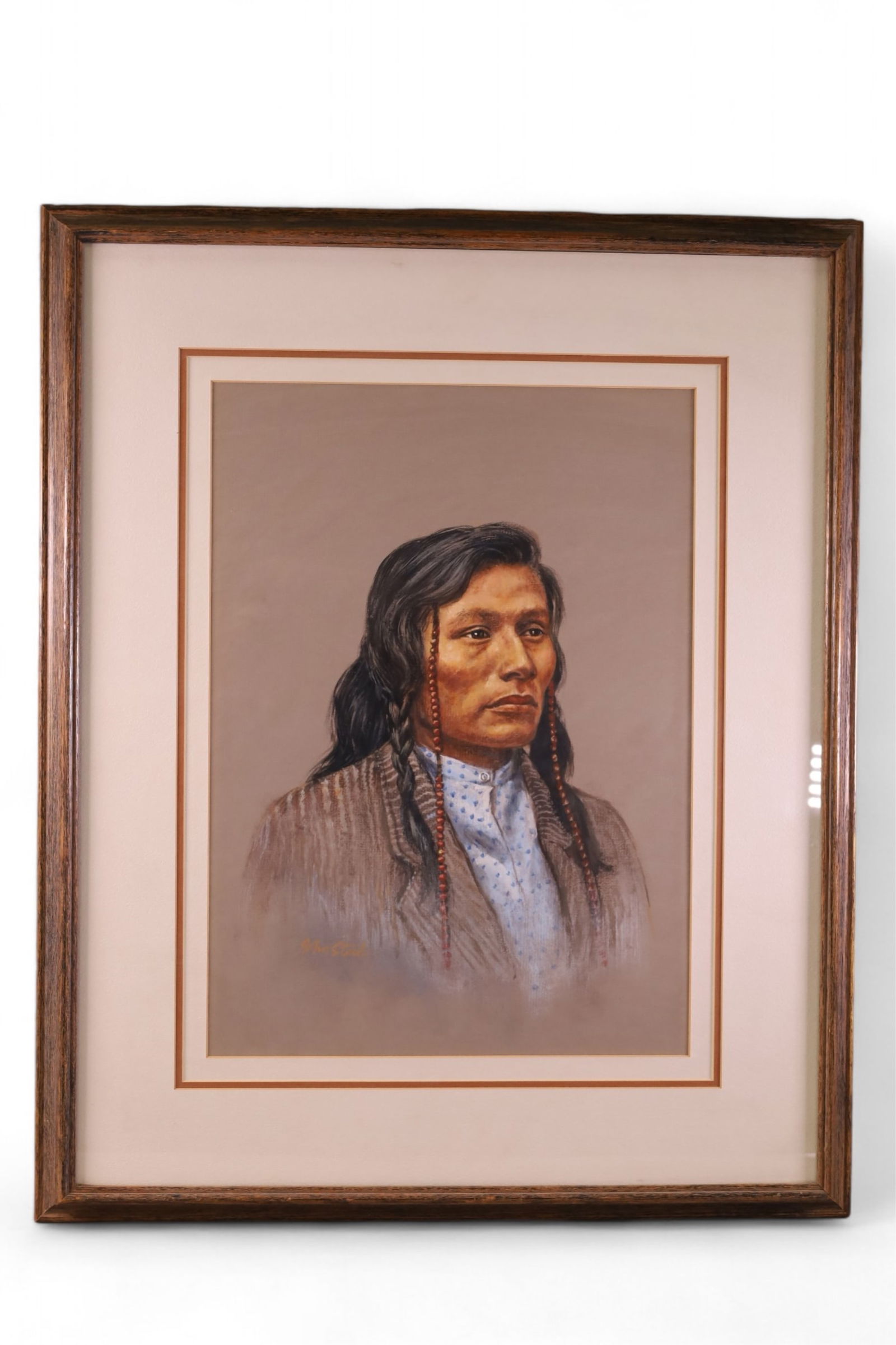 JOHN STEELE NATIVE AMERICAN PORTRAIT PAINTING (1 of 4)
