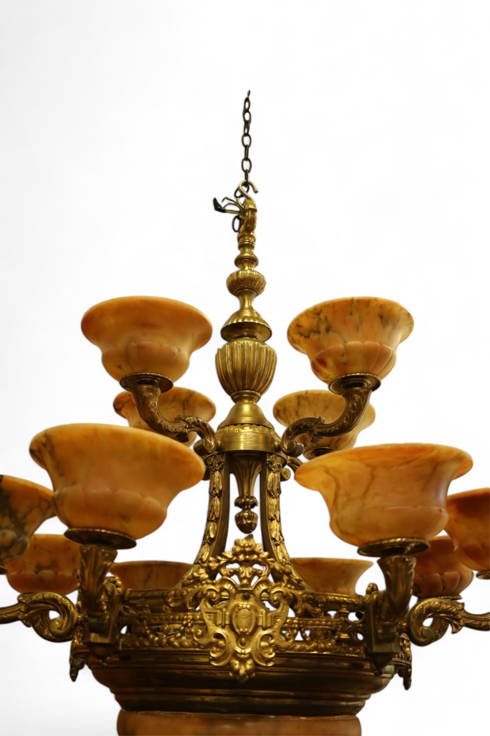 LARGE FRENCH NEOCLASSICAL BRONZE CHANDELIER (1 of 7)