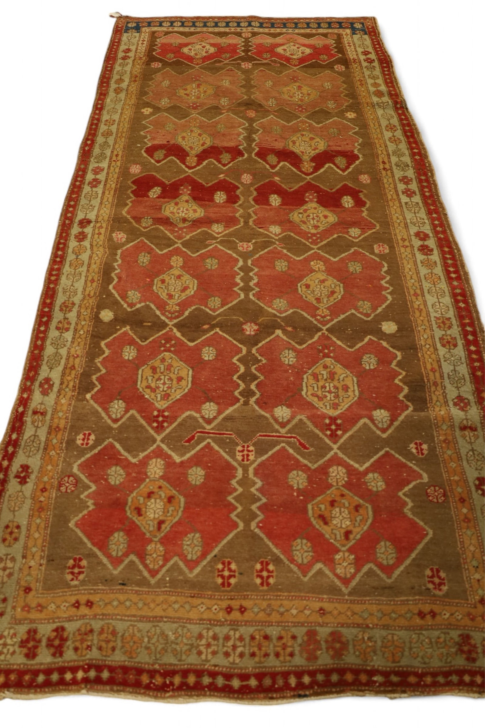 APPROX. 4' 2" X 10' OUSHAK HANDMADE RUG: HANDMADE RUG