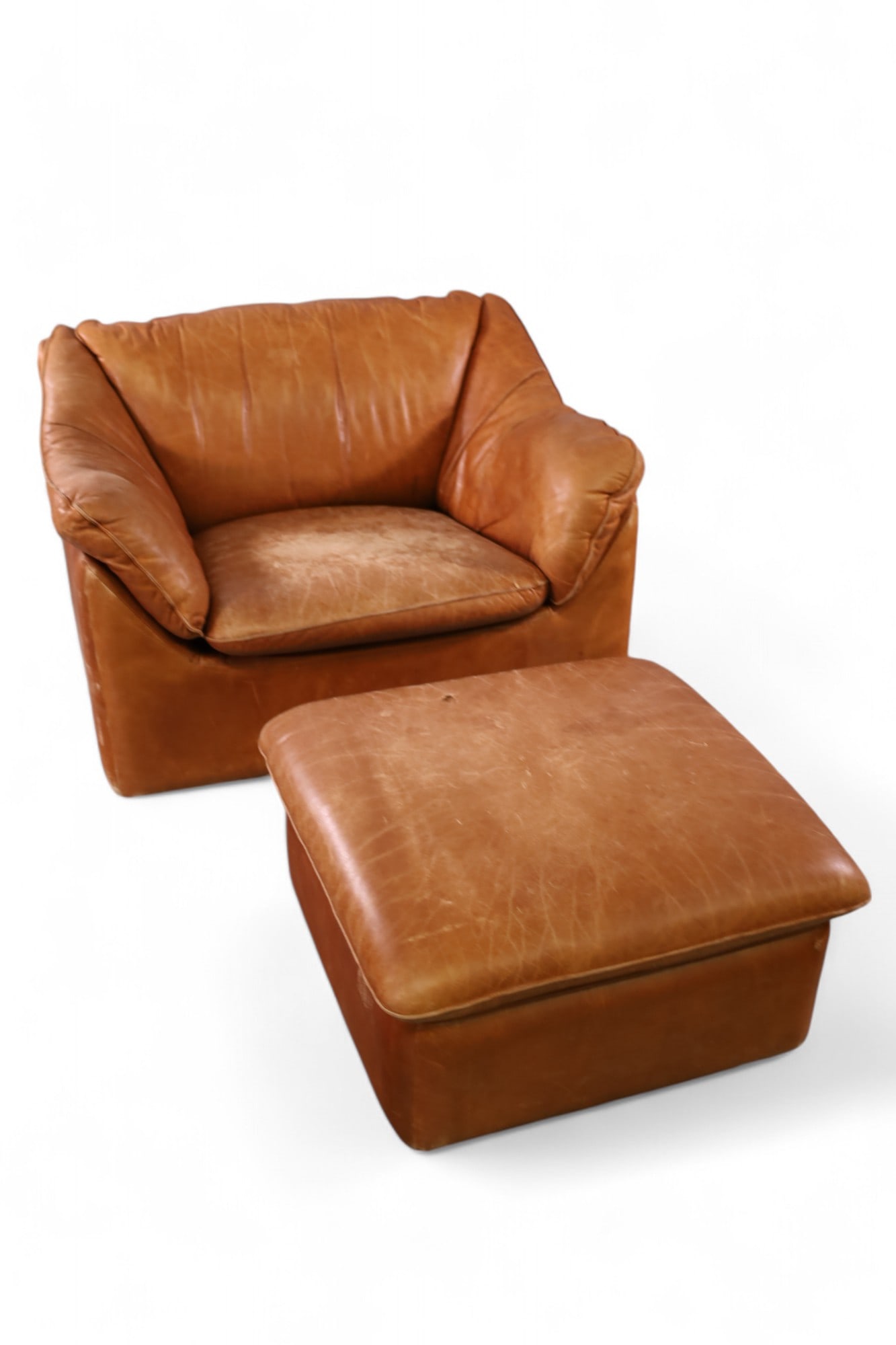 LEATHER LOUNGE CHAIR & OTTOMAN (1 of 6)