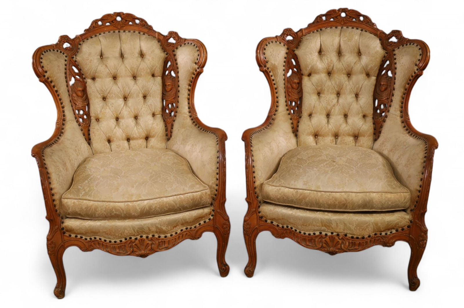PAIR OF FRENCH STYLE PARLOR CHAIRS (1 of 6)