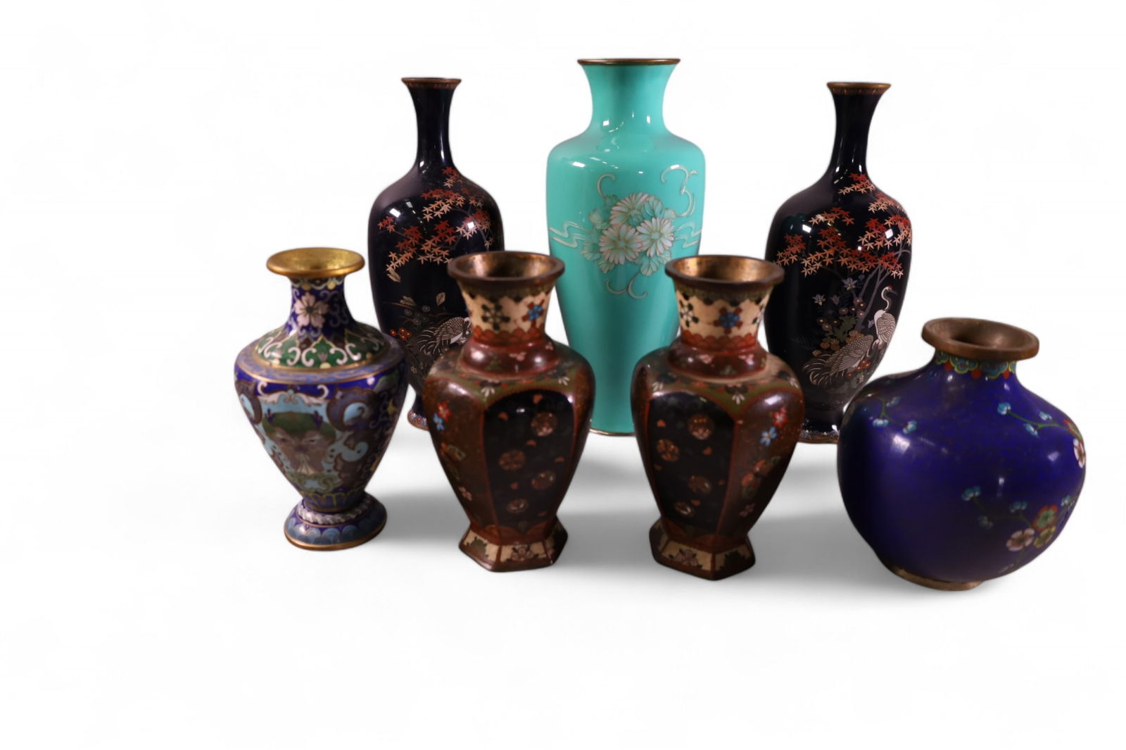 7 CLOISONNE VASES (1 of 5)