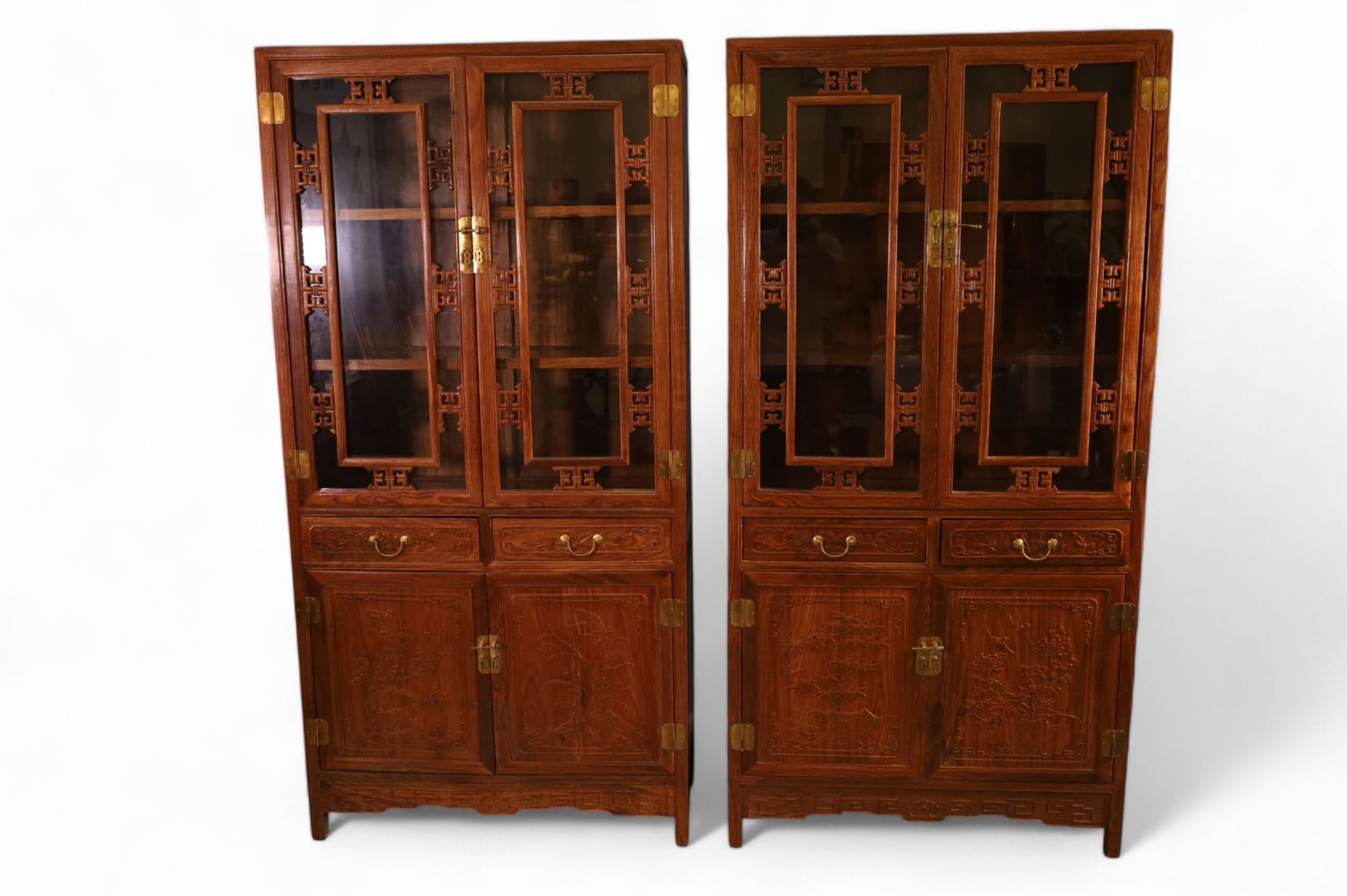 PAIR OF CHINESE CHINA CABINETS (1 of 4)