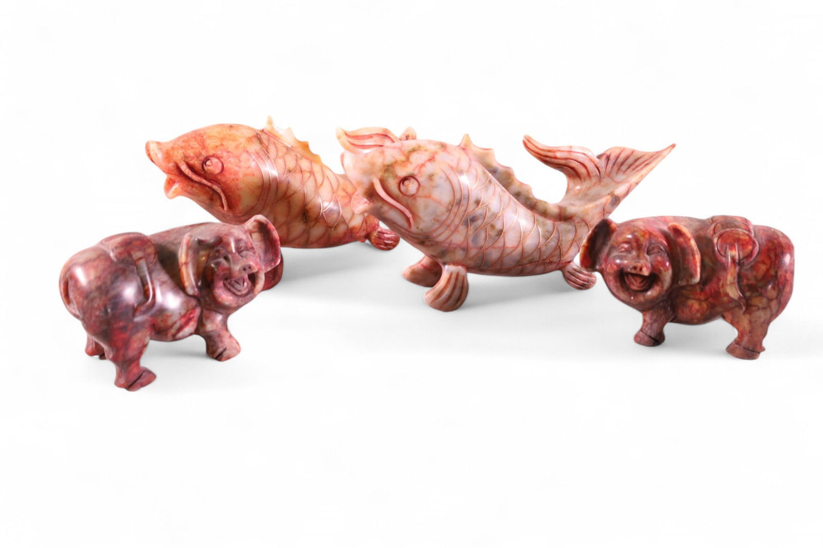 4 STONE CARVED CHINESE ANIMALS (1 of 3)