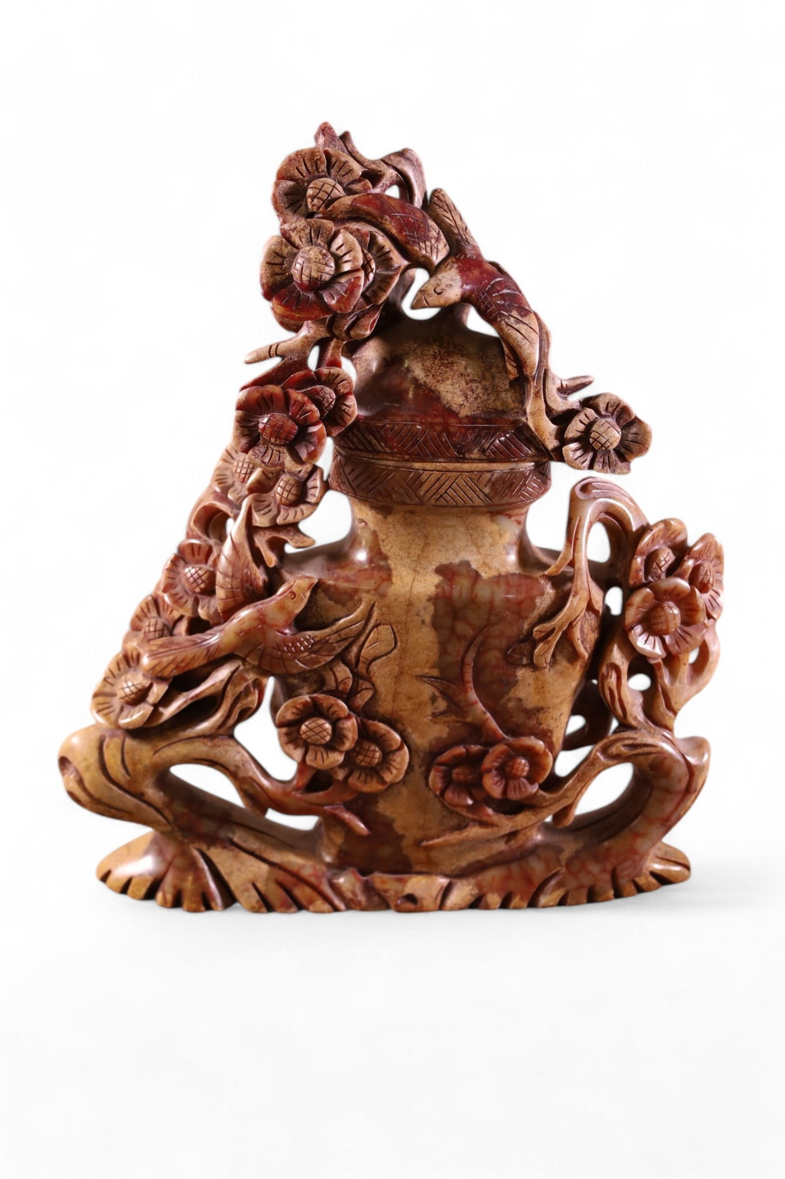 LARGE CARVED SOAPSTONE SCULPTURE (1 of 3)