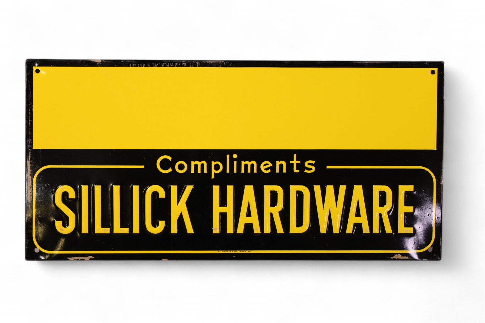 SILLICK HARDWARE TIN SIGN (1 of 2)