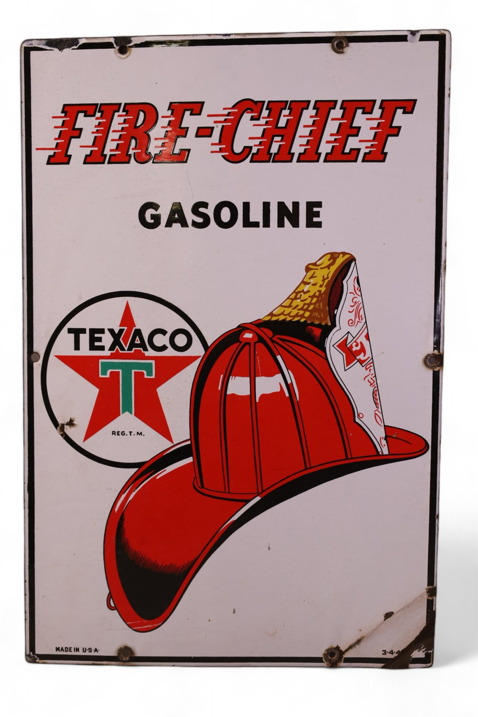 TEXACO FIRE CHIEF PUMP PLATE (1 of 3)
