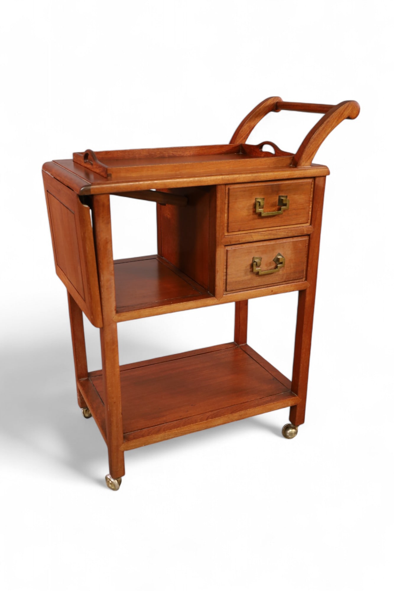 CHINESE ROSEWOOD TEA CART (1 of 3)