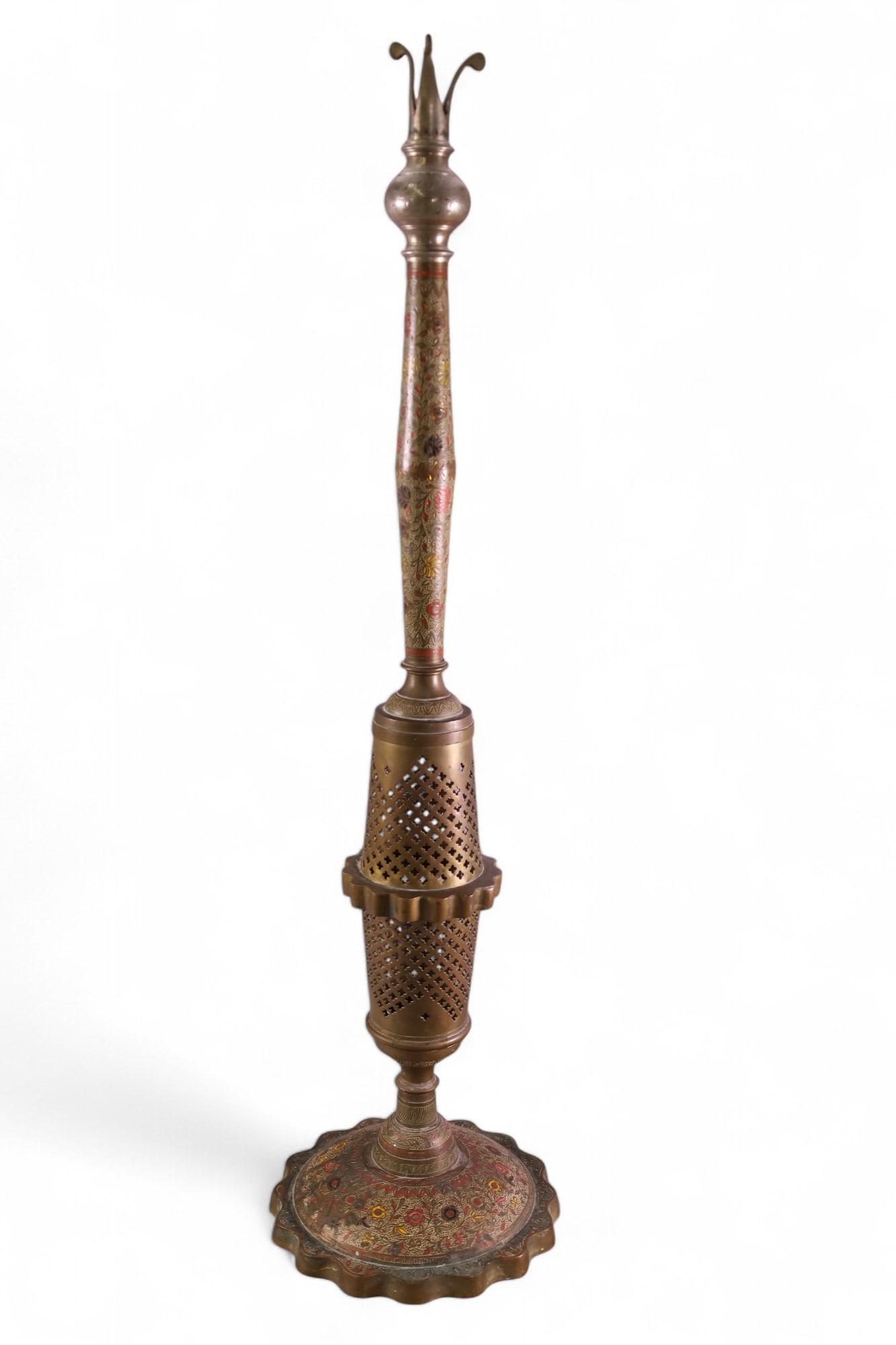 LARGE INDIAN BRASS CANDLESTICK (1 of 3)