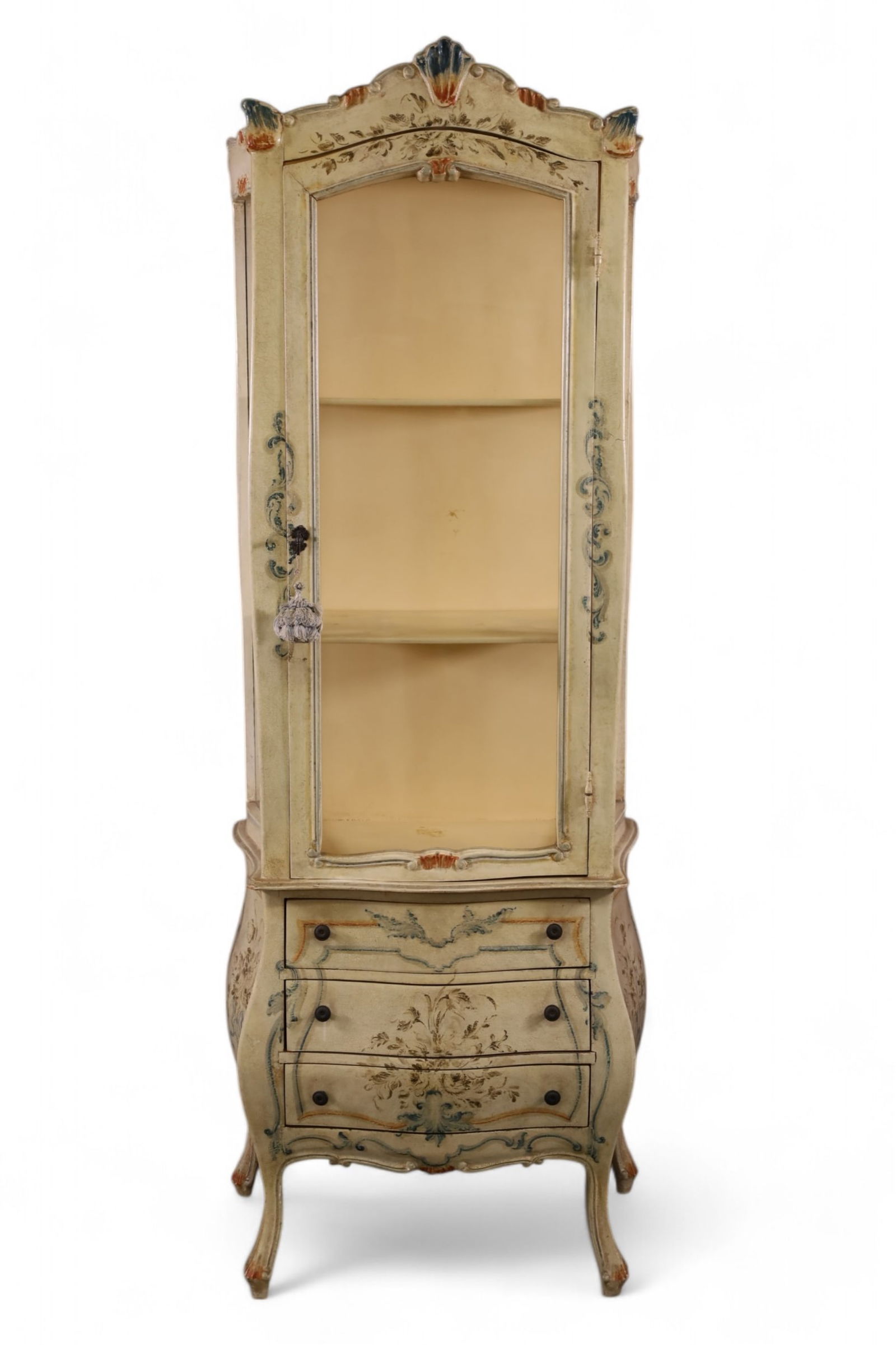 NARROW ITALIAN PAINTED CURIO (1 of 2)