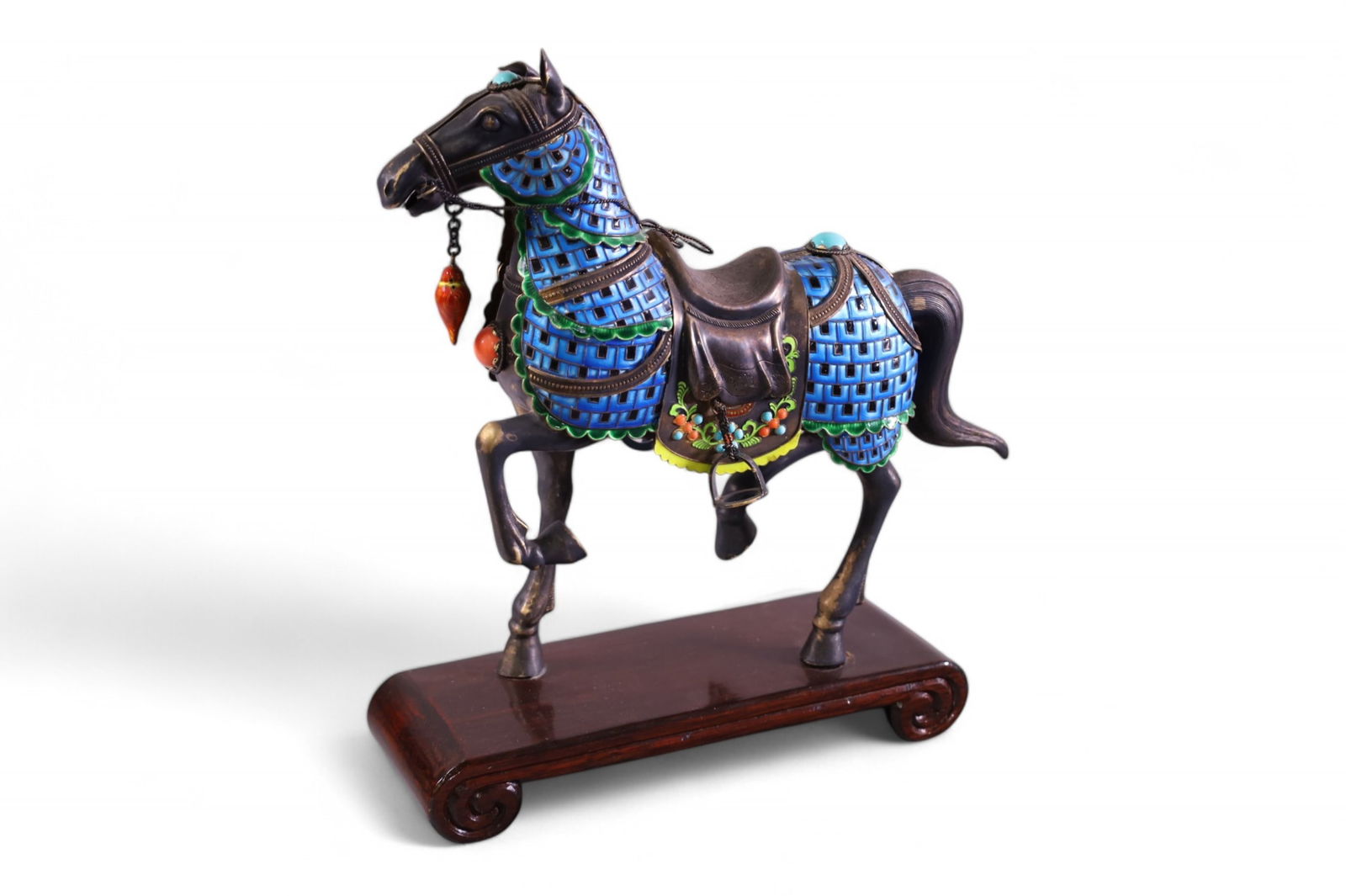CHINESE SILVER & TURQUOISE HORSE (1 of 3)