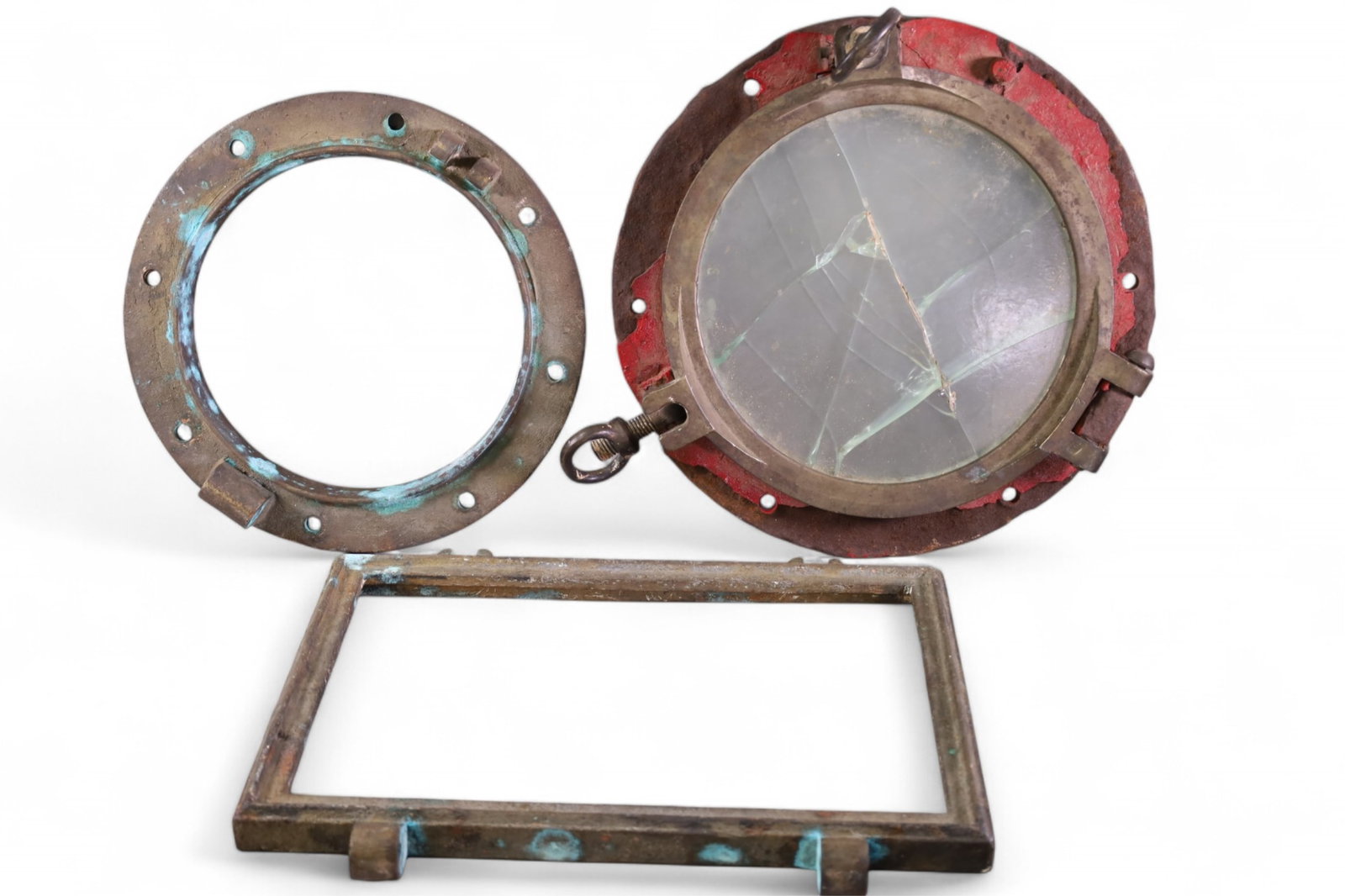 3 SHIPWRECK SALVAGE PORTHOLE WINDOWS (1 of 4)