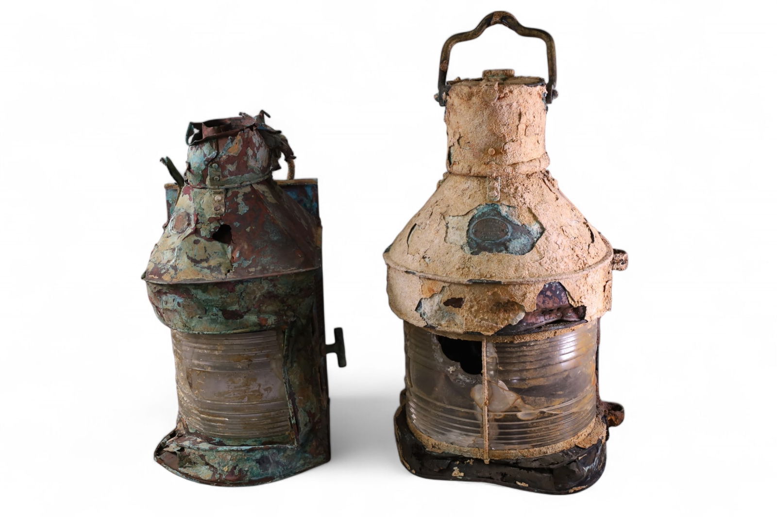 2 SHIPWRECK SALVAGED LANTERNS (1 of 3)
