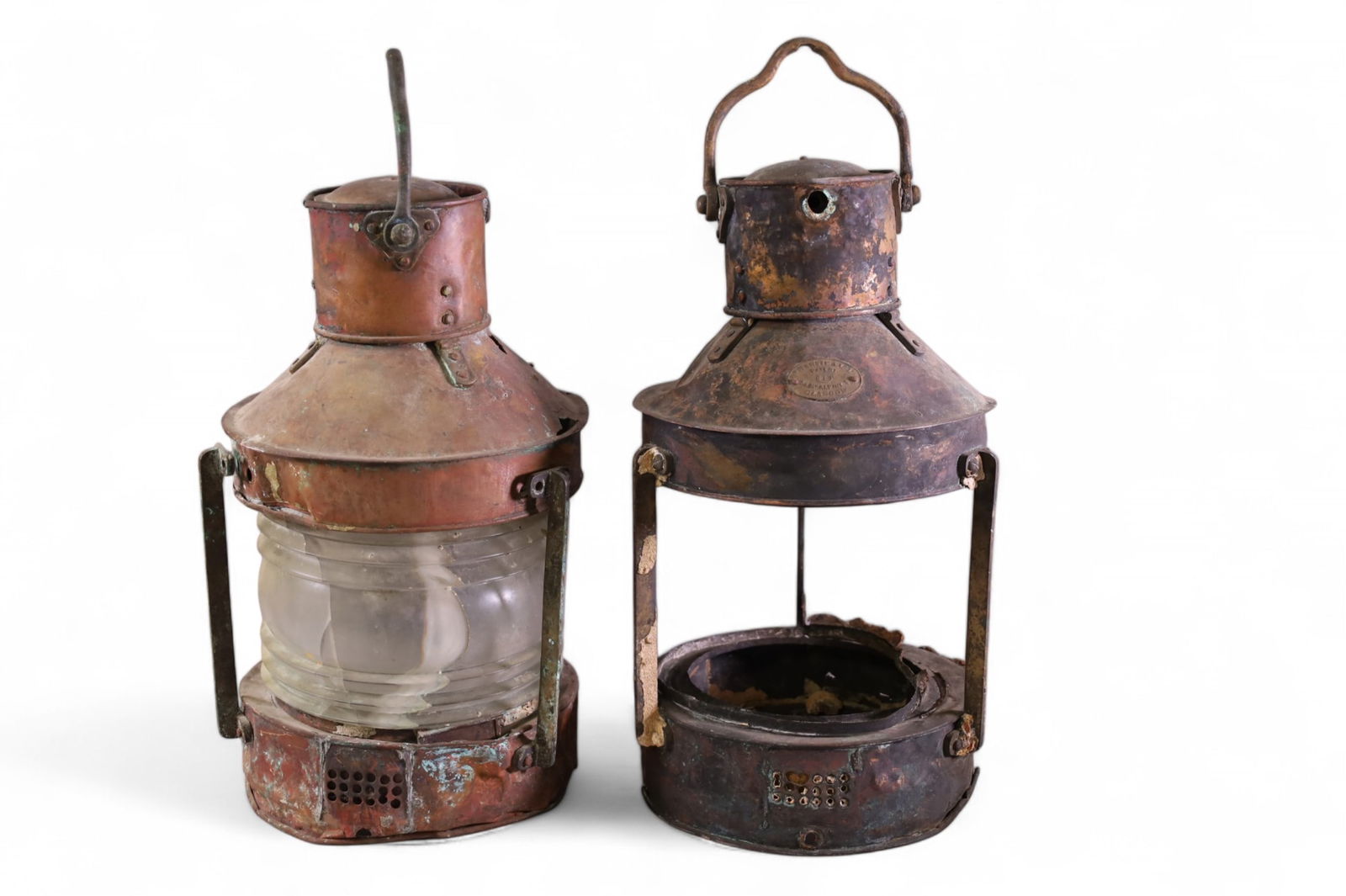2 SHIPWRECK SALVAGE LANTERNS (1 of 3)