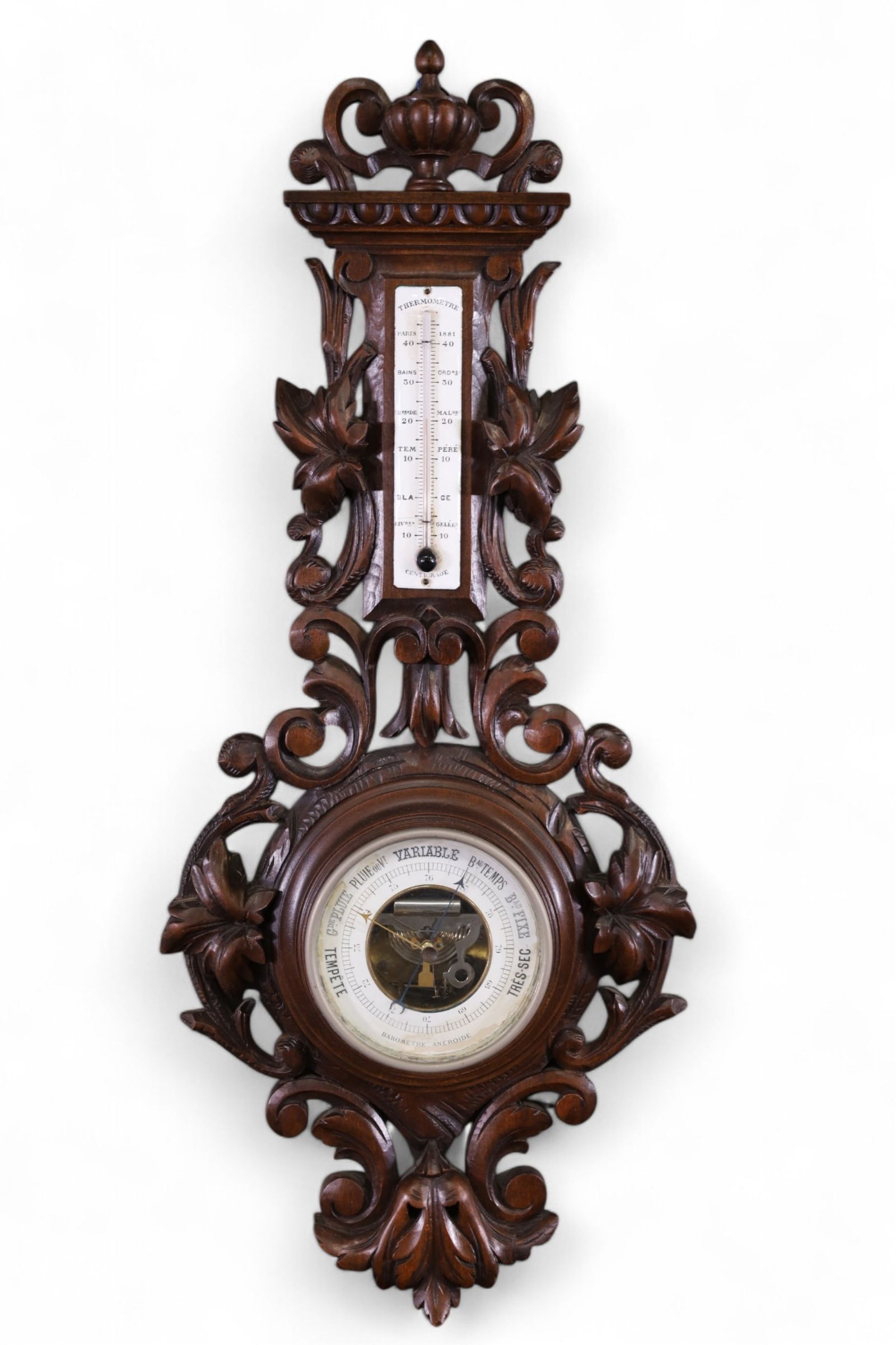 CARVED BAROMETER (1 of 3)