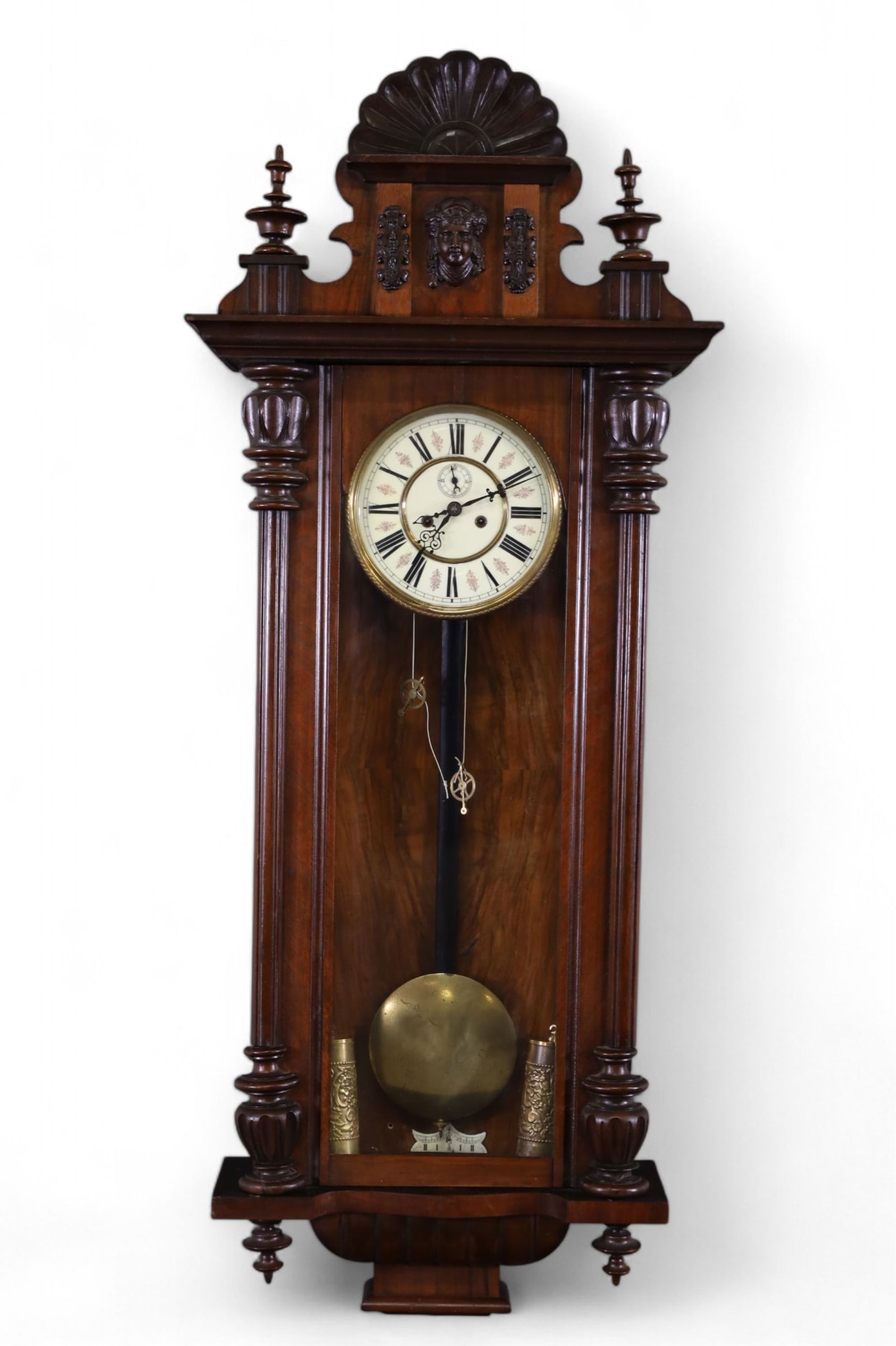 VICTORIAN 2 WEIGHT FRIEBURG WALL CLOCK (1 of 3)