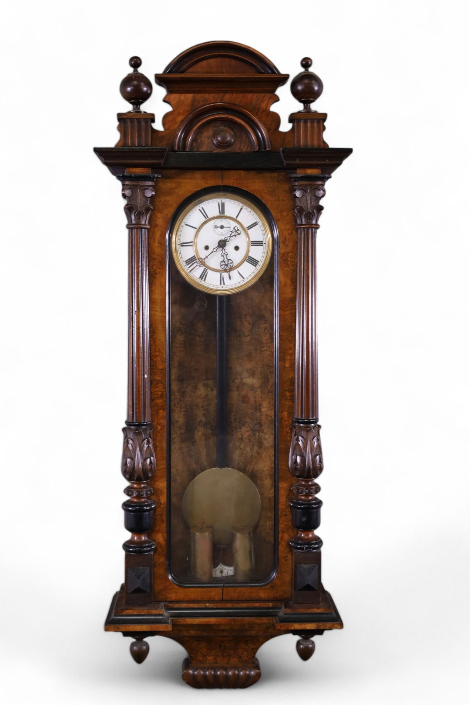 VICTORIAN 2 WEIGHT WALL CLOCK (1 of 4)