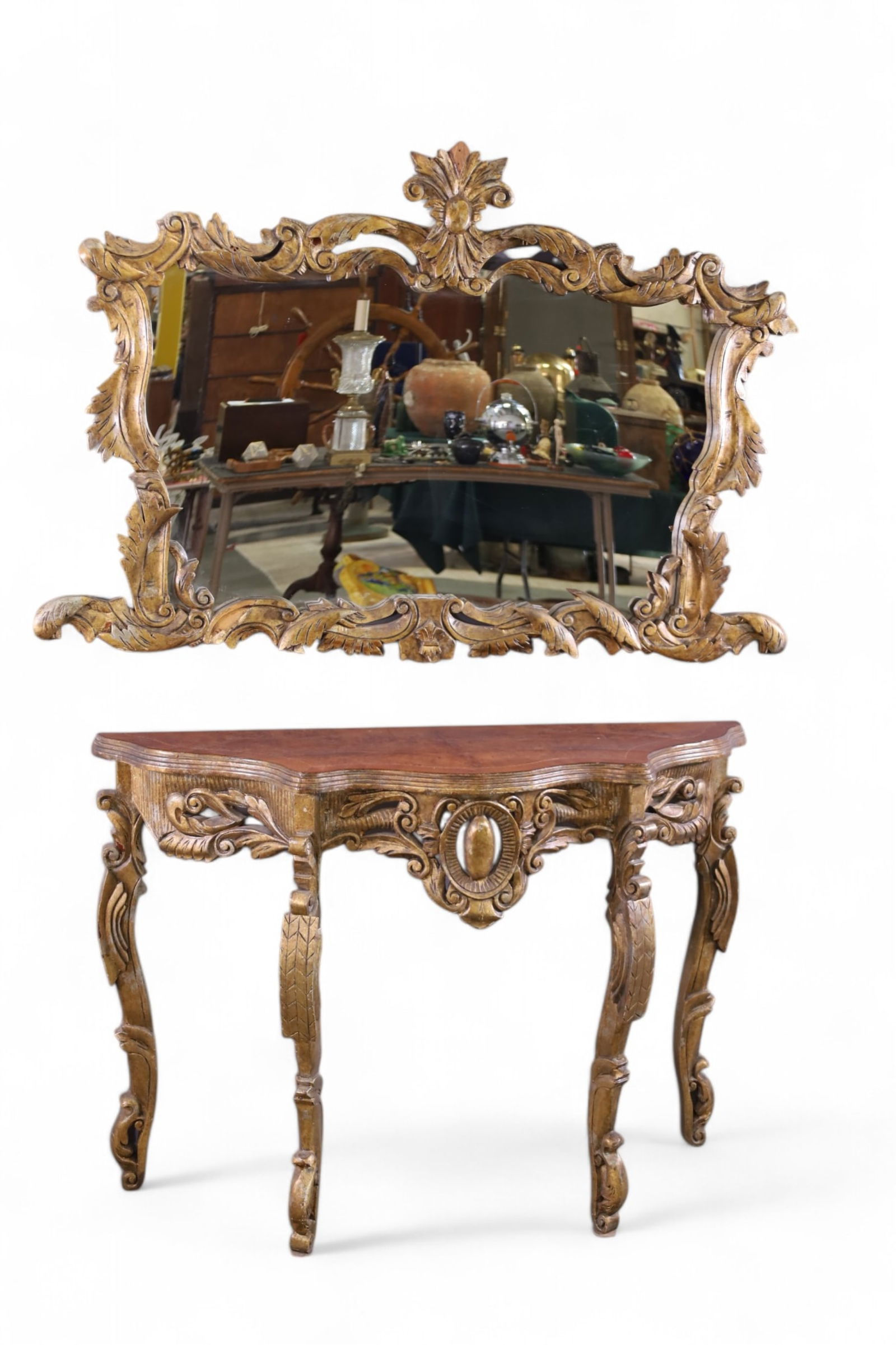 GOLD GILT MIRROR AND CONSOLE (1 of 6)