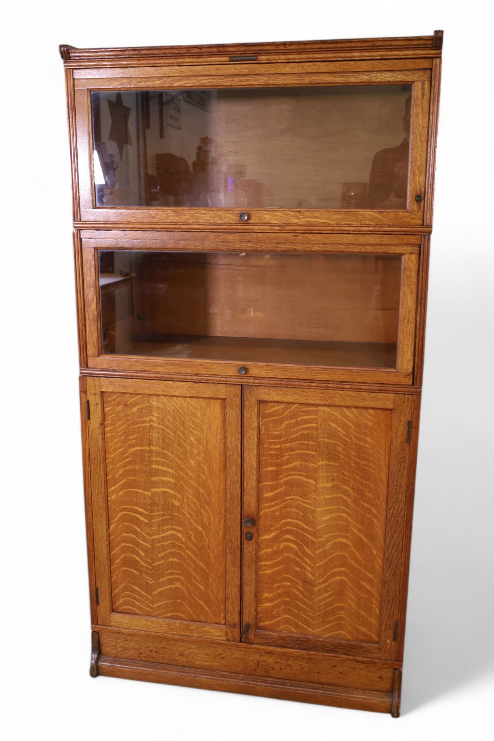 YAWMAN & ERBE OAK STACKING BOOKCASE CABINET (1 of 2)