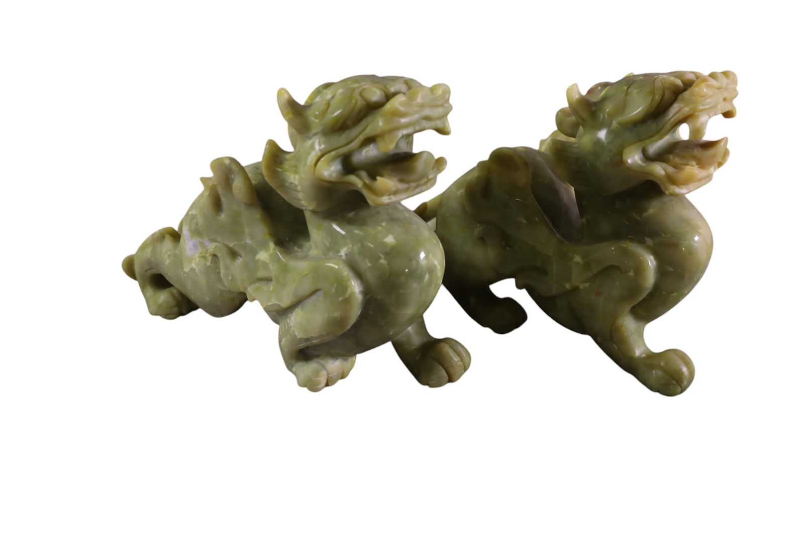 2 MARBLE FOO LIONS (1 of 3)
